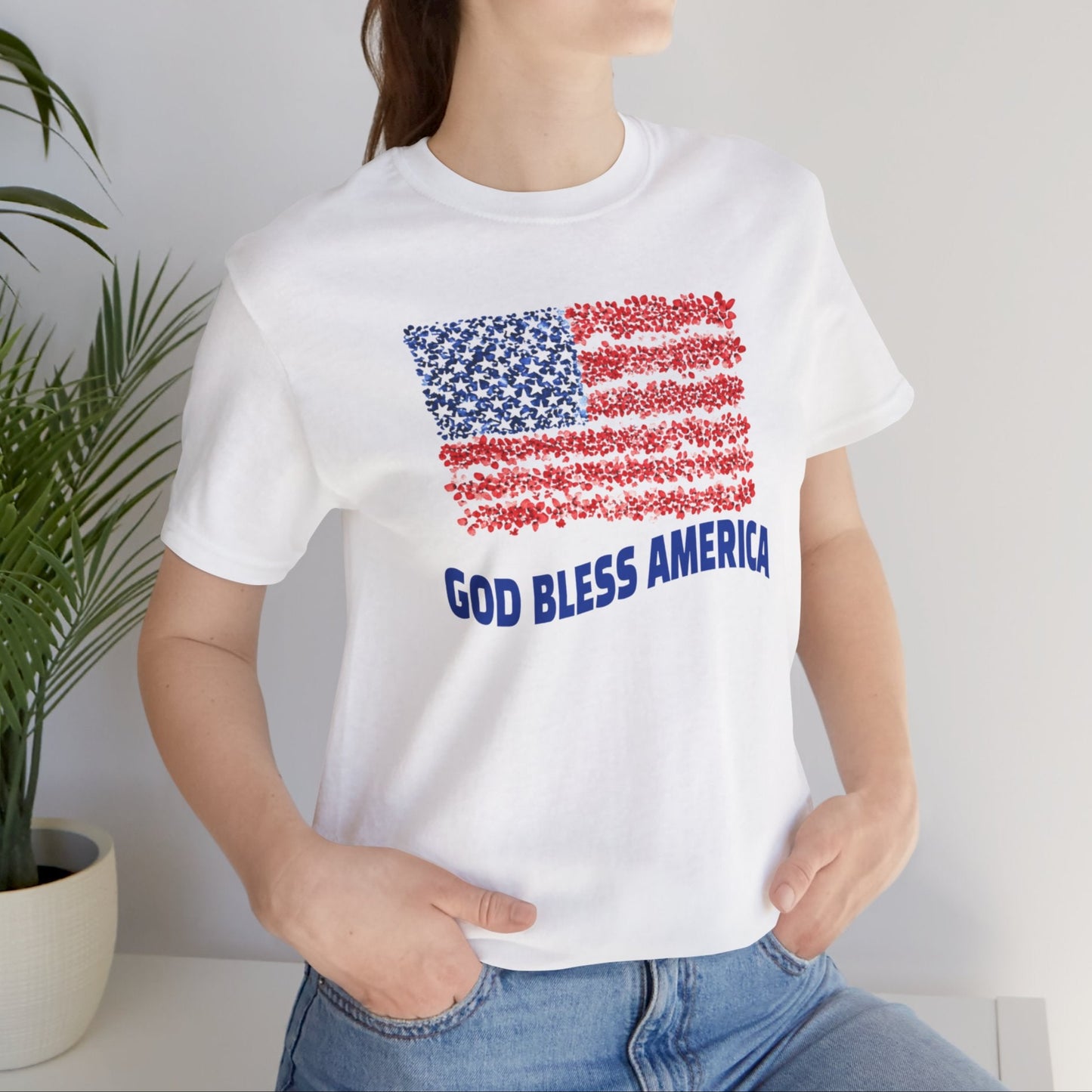 Patriotic Flag God Bless USA Tee