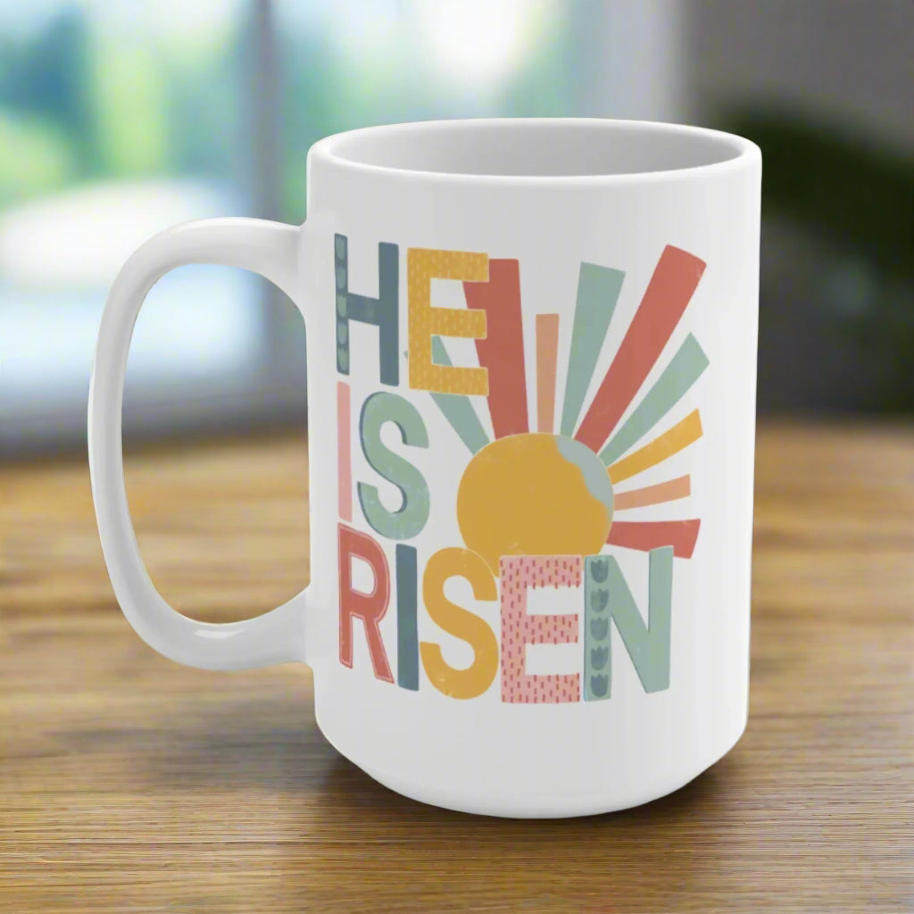 Easter "He is Risen" Ceramic Mug 15oz