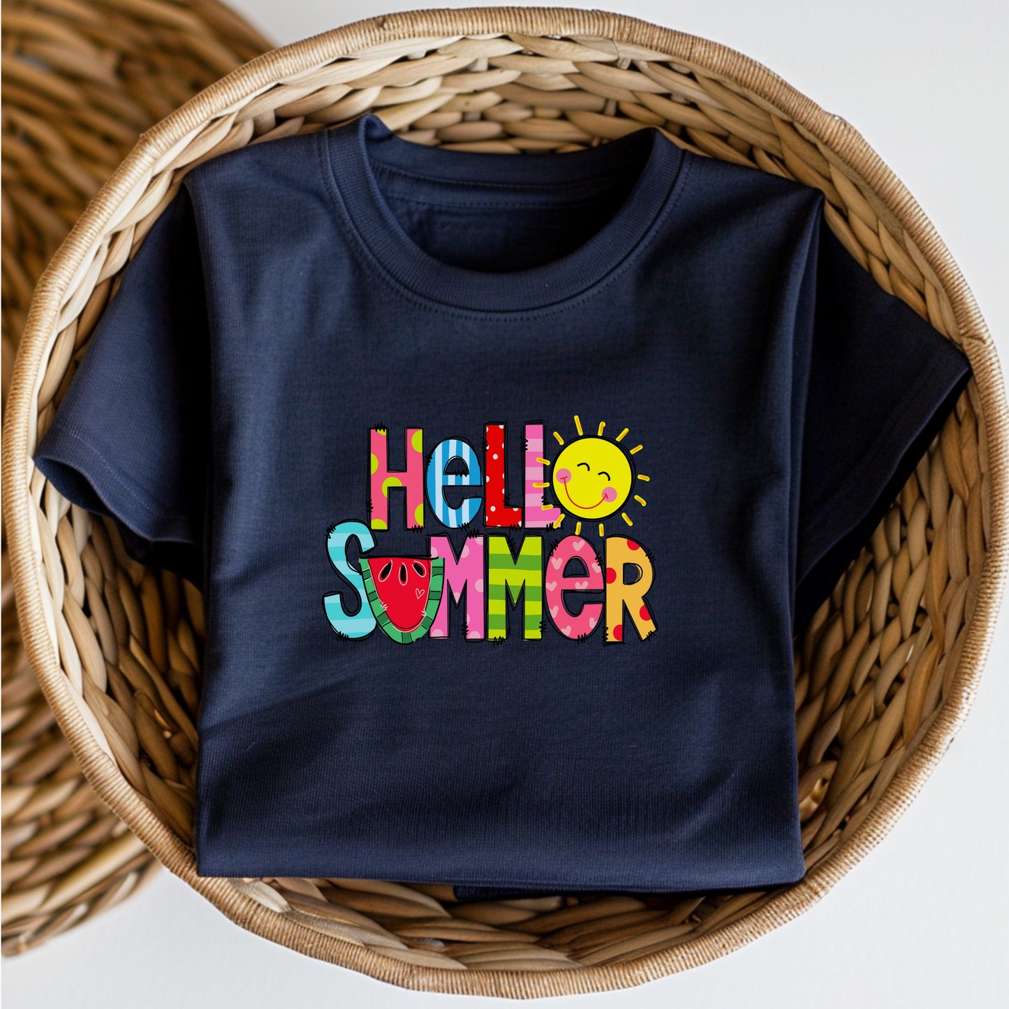 Hello Summer Tee, Cute Toddler Summer Tee,