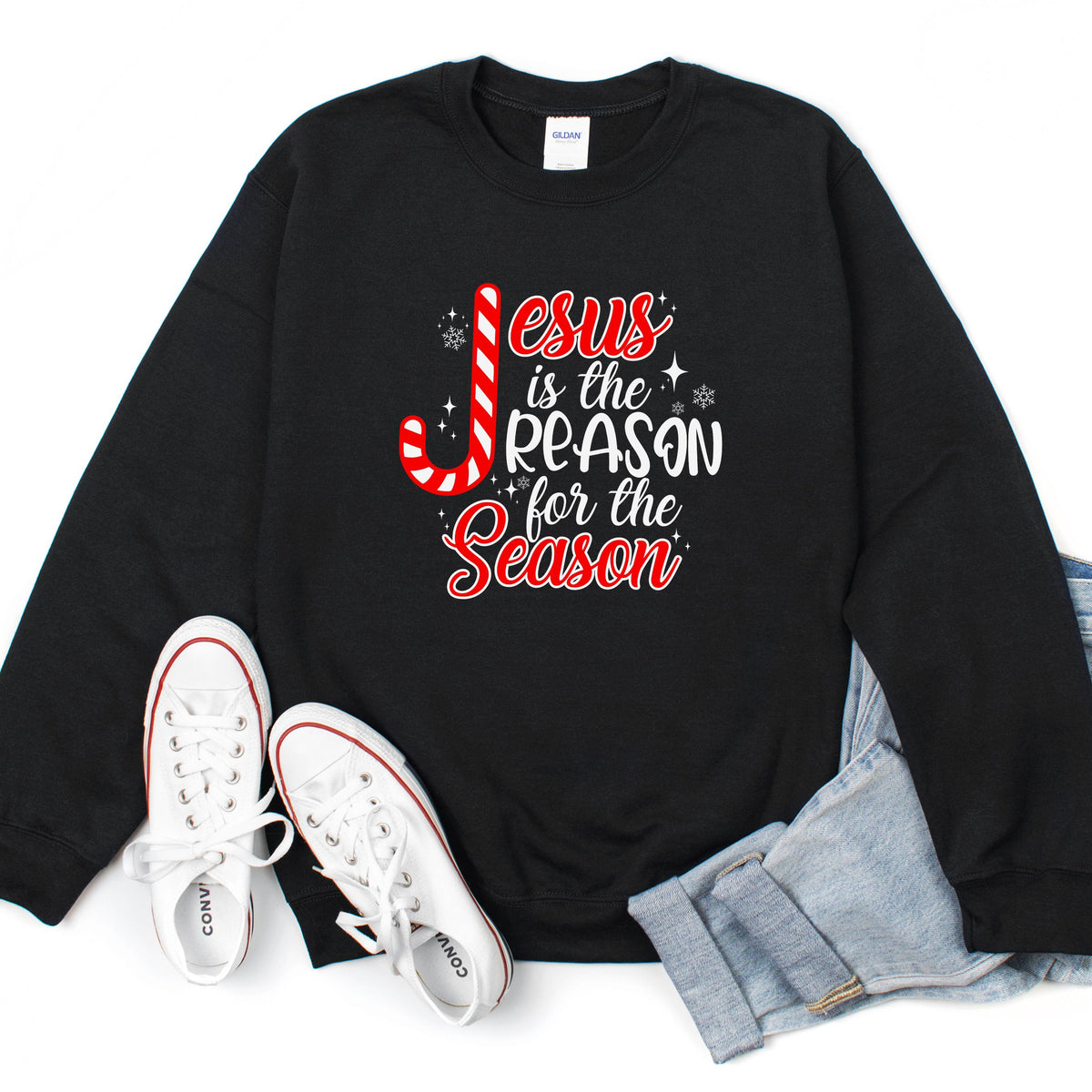 Christmas Crewneck Heavy Blend Sweatshirt- Jesus is the Reason