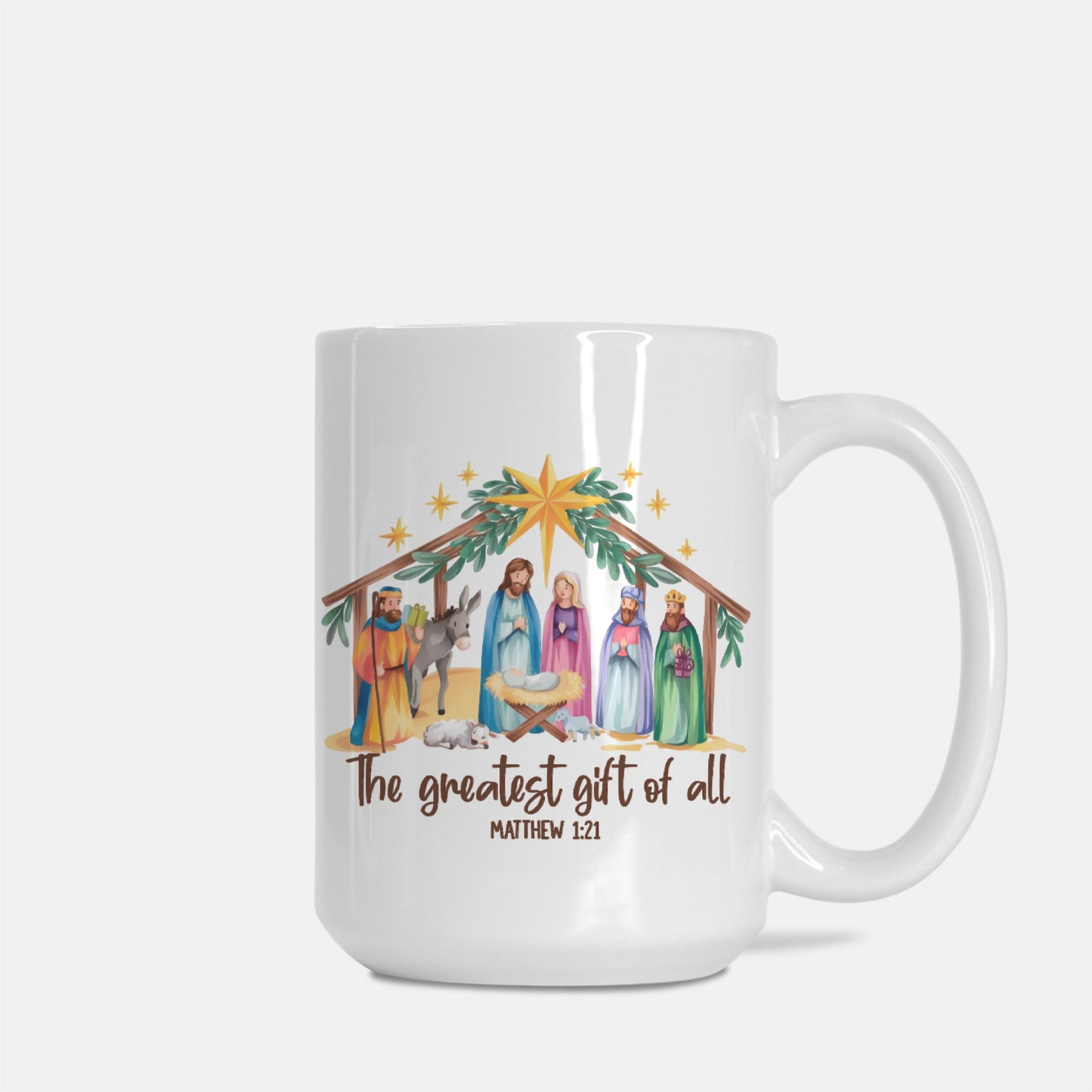 The Greatest Gift of All Christmas Deluxe Ceramic Mug 15oz