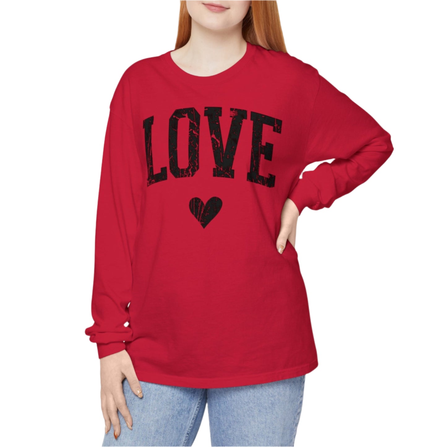 Love - Women's Long Sleeve Tee - Black Print