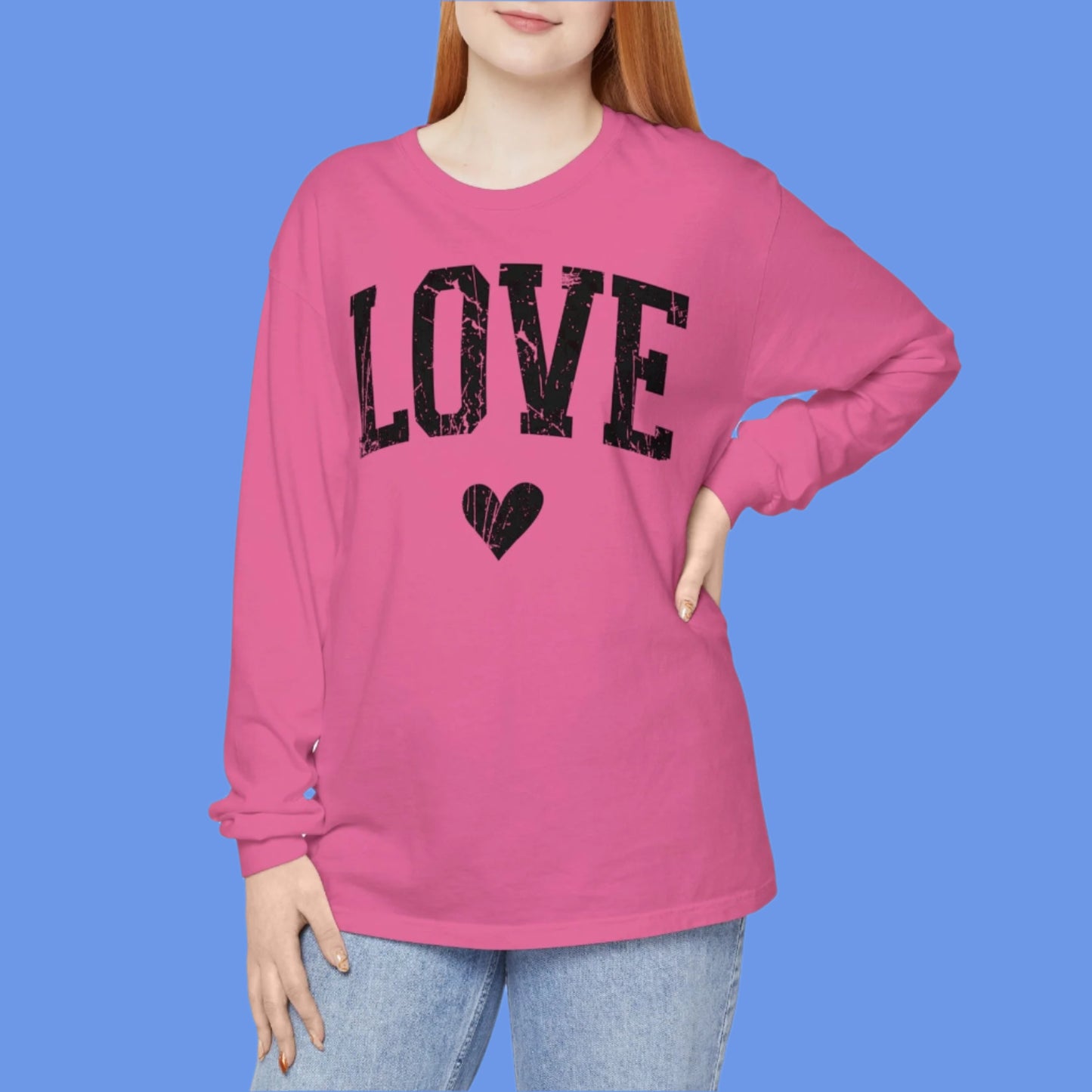 Love - Women's Long Sleeve Tee - Black Print