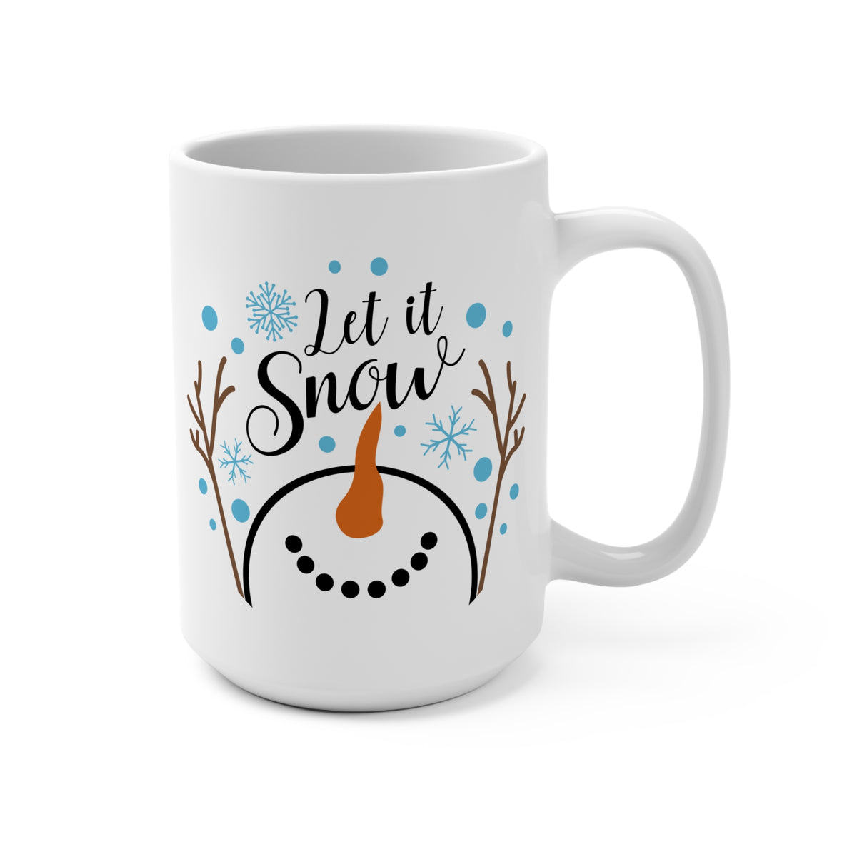 Let It Snow Snowman Ceramic Mug – 15 oz