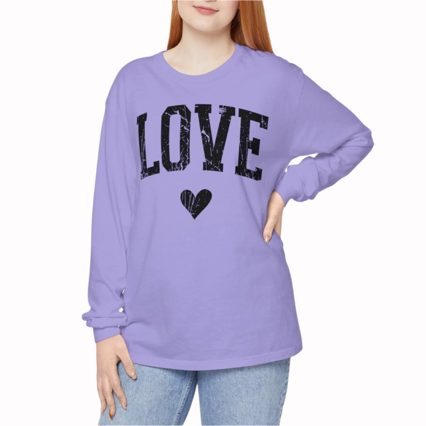 Love - Women's Long Sleeve Tee - Black Print