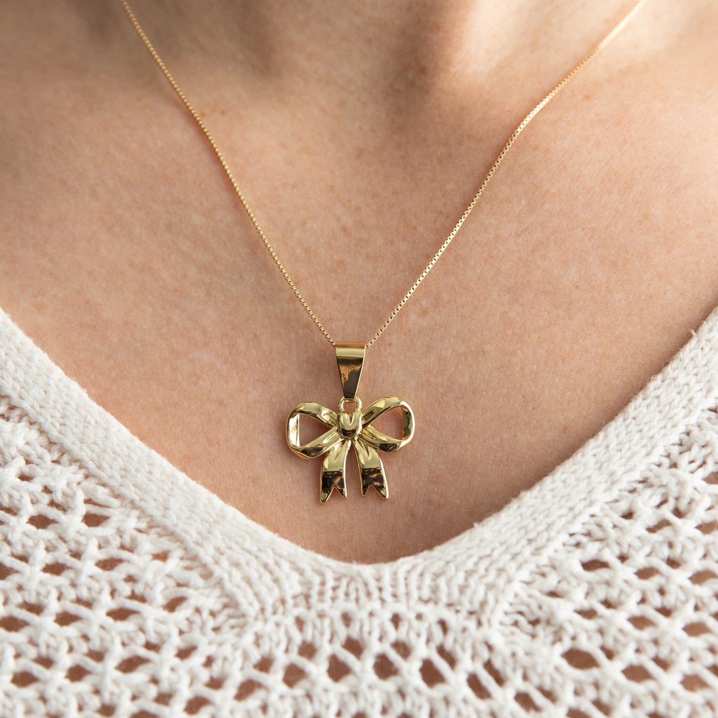 Beautiful Gold Plated Bow Charm