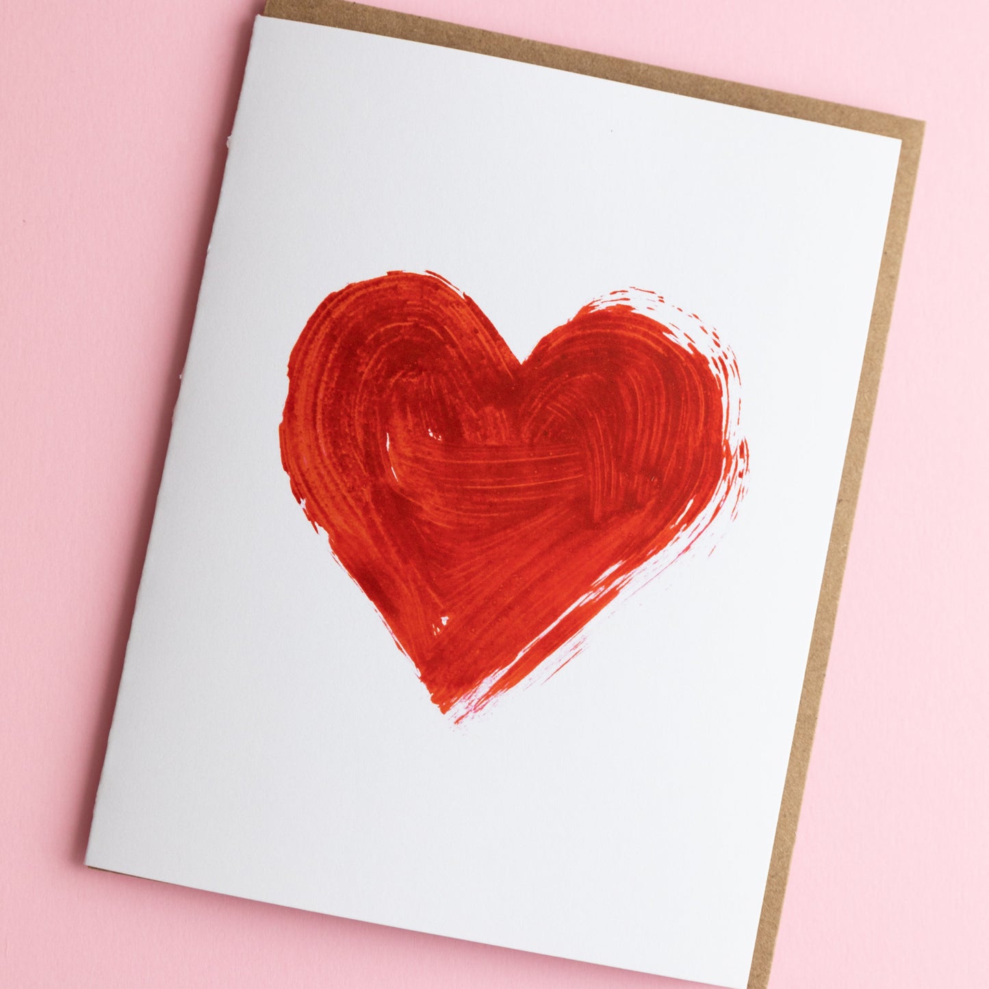 Painted Red Heart Card