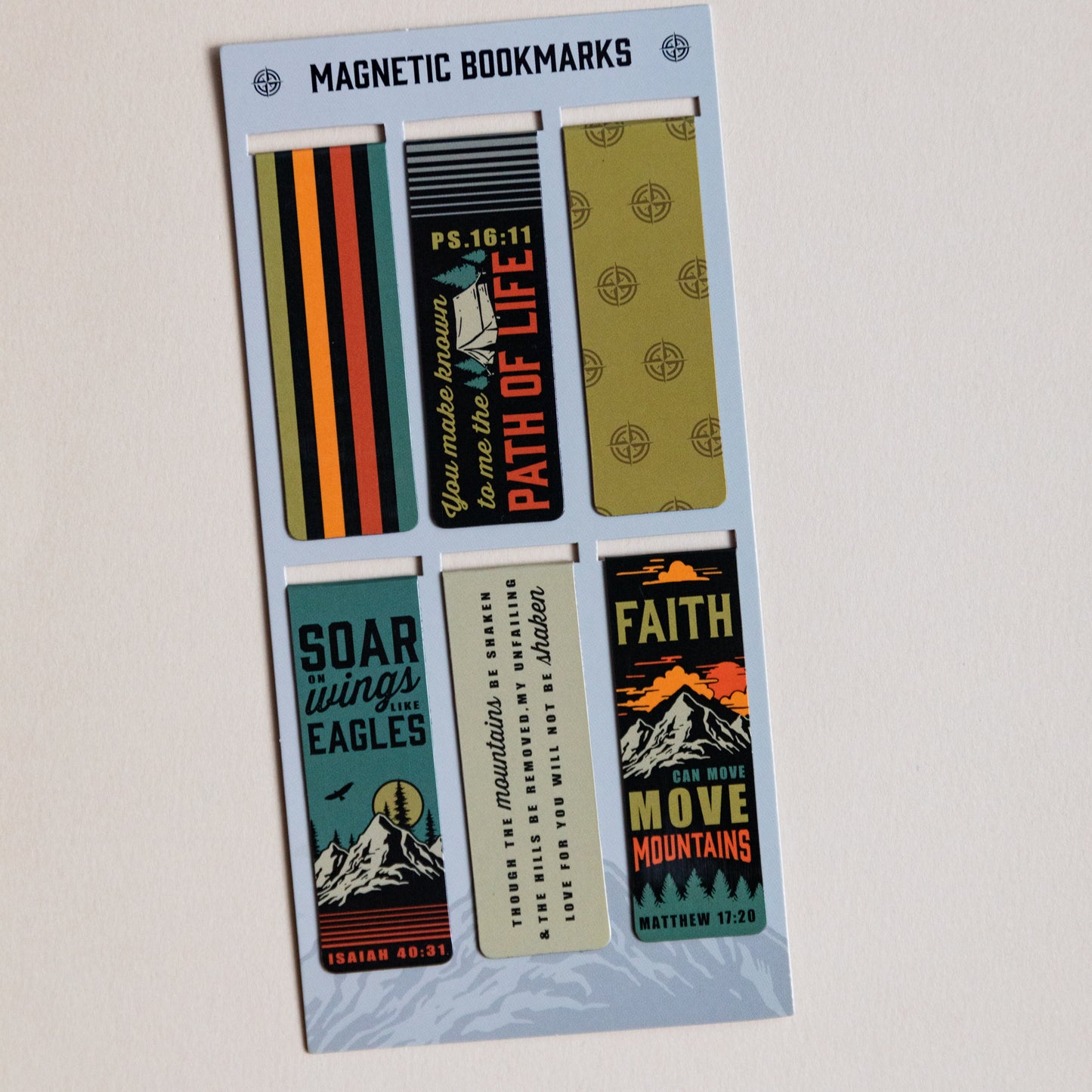 Magnetic Bookmark Set of 6 - Faith Can Move Mountains..Soar Like Eagles