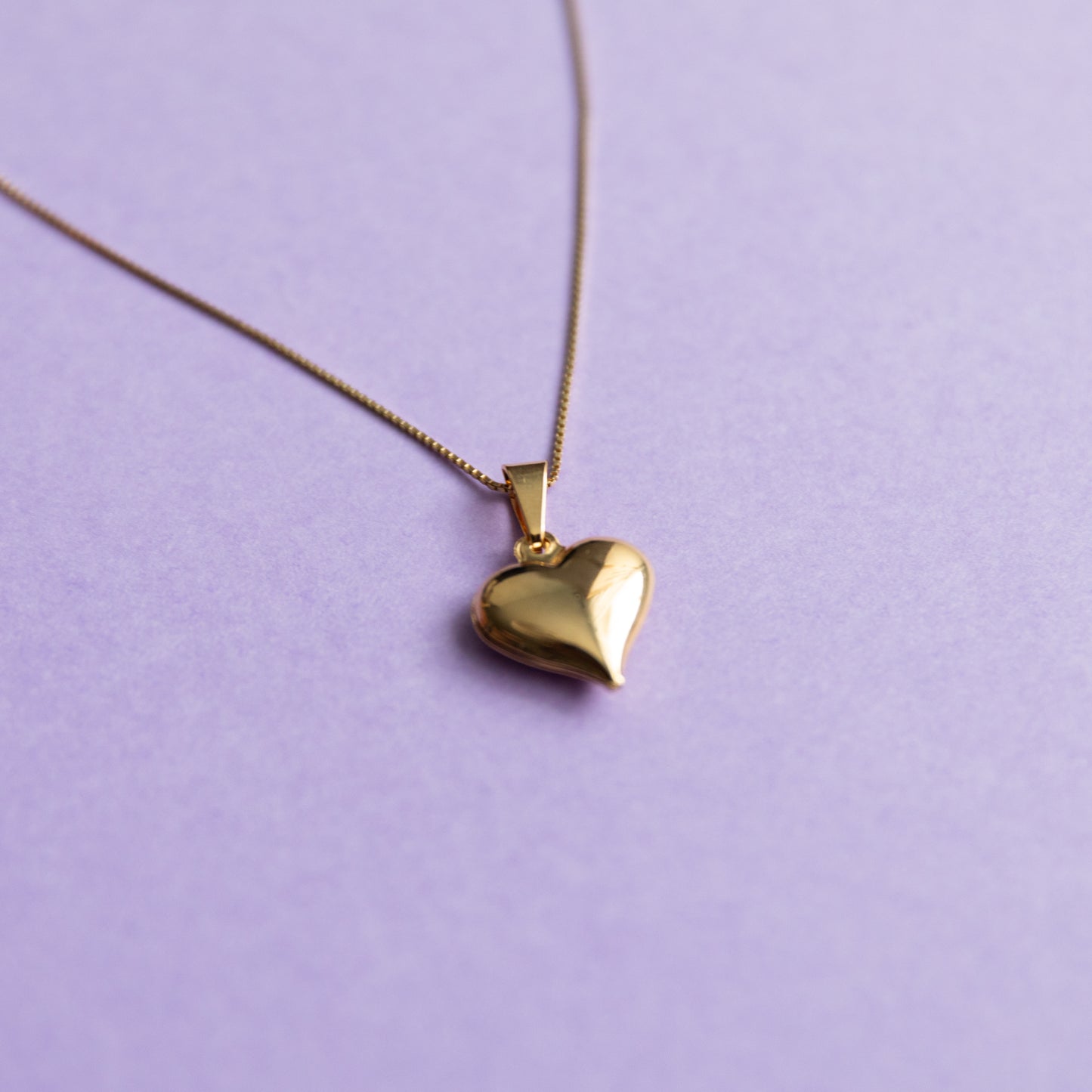 18K Gold Filled Puffy 3D 25mm Heart Charm Pendant