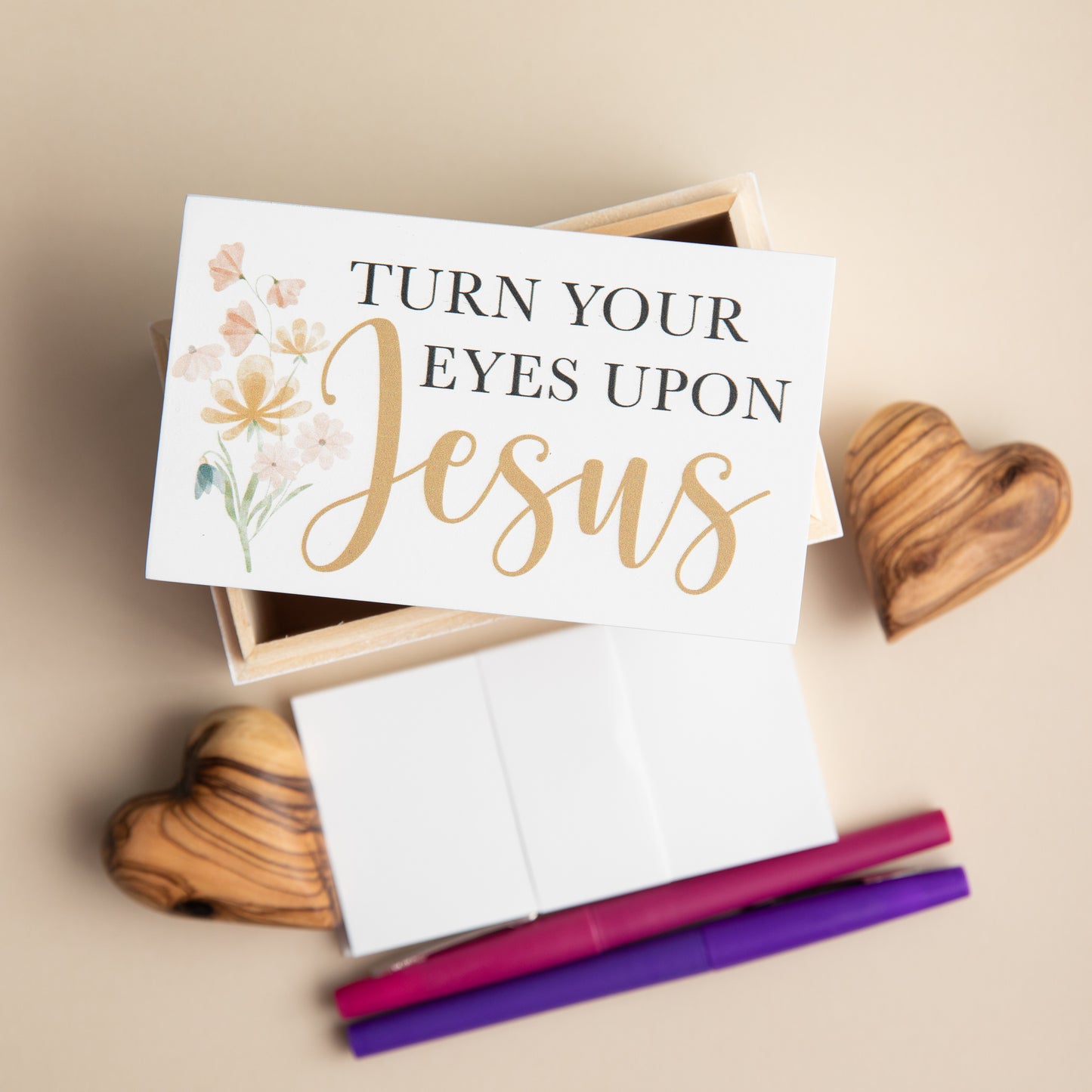 Wooden Prayer Box - Turn Your Eyes Upon Jesus