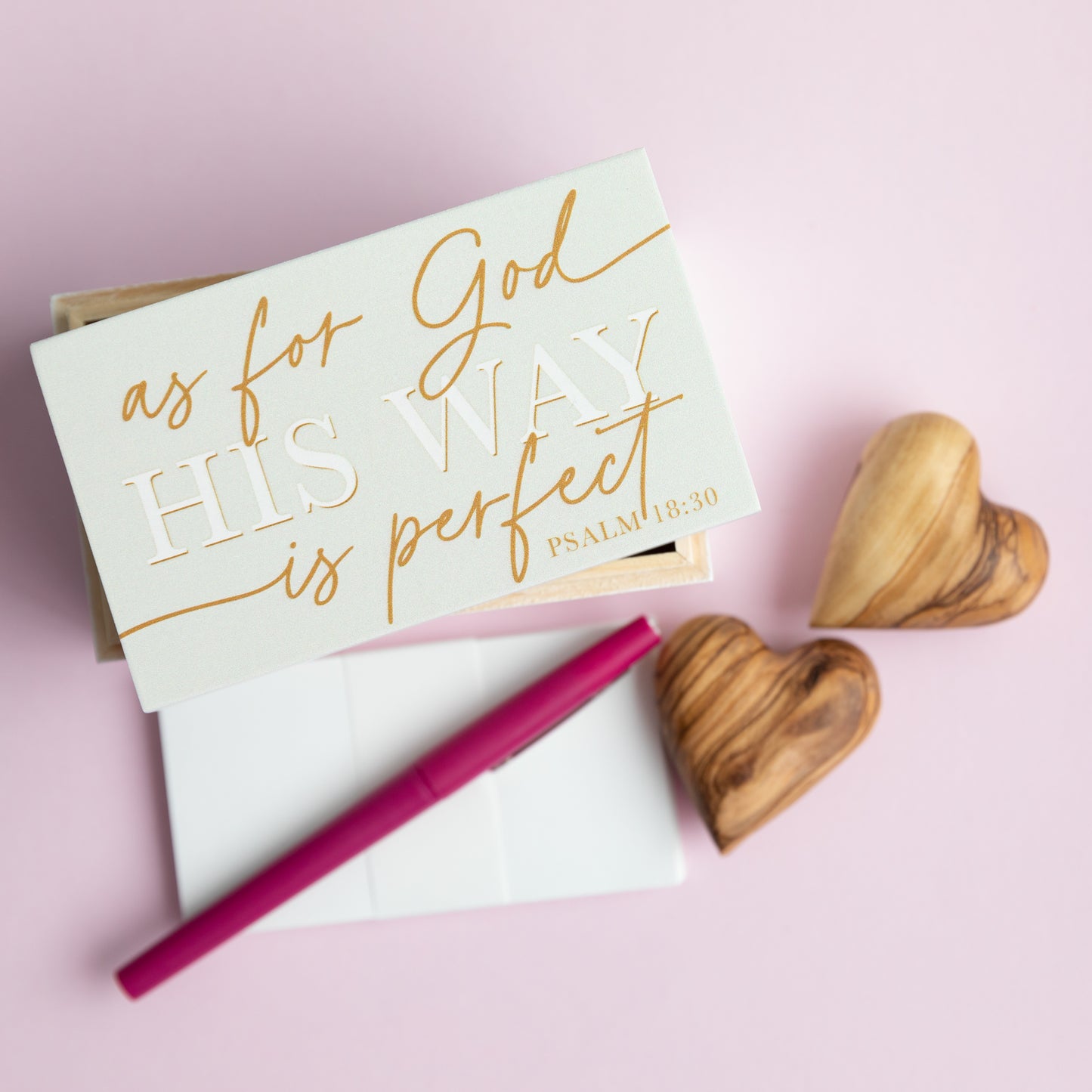 NEW!! His Way is Perfect - Wooden Prayer Box