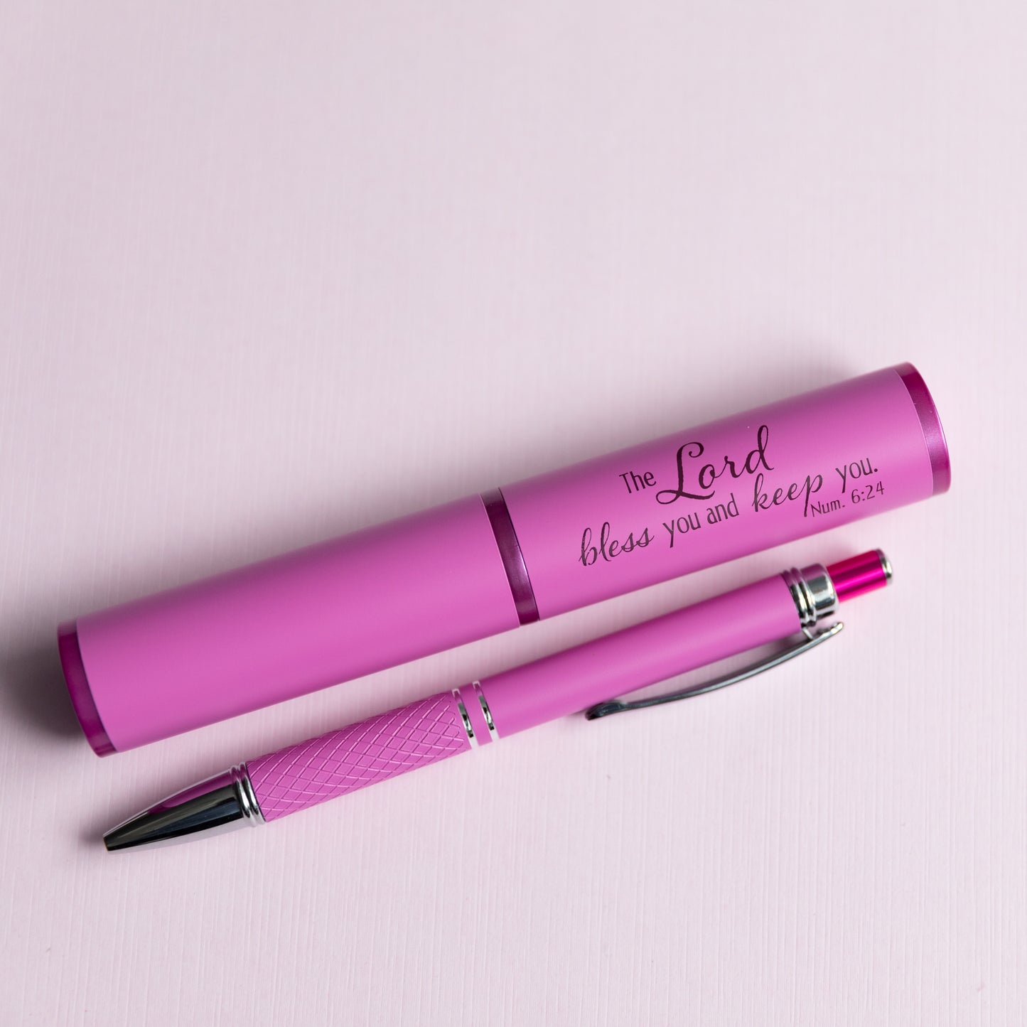 Retractable Pen in Matching Case with Bible Verse