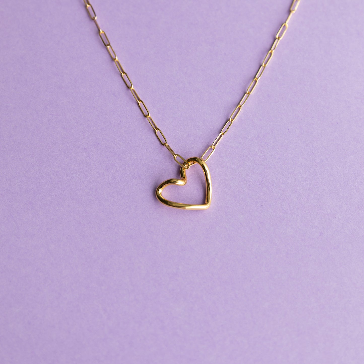 Dainty Heart Pendant and Link Chain Necklace