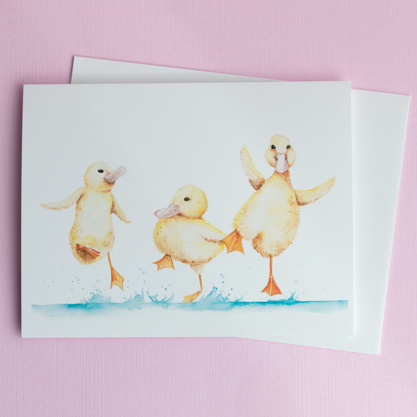 Dancing Ducklings, Cheerful Greeting Card - Any Occasion Greeting Card