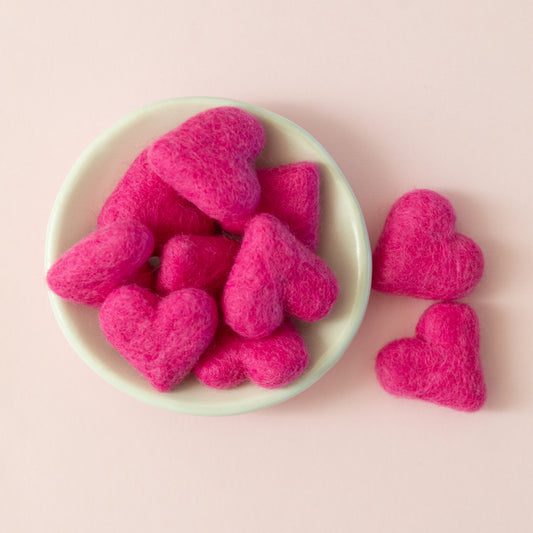 Wool Felted Comfort Hearts