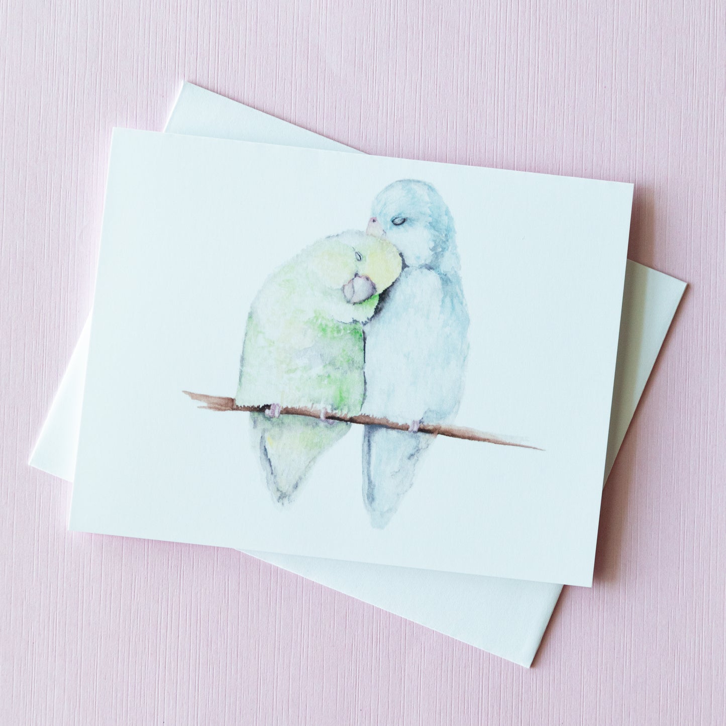 Love Birds Watercolor Greeting Card