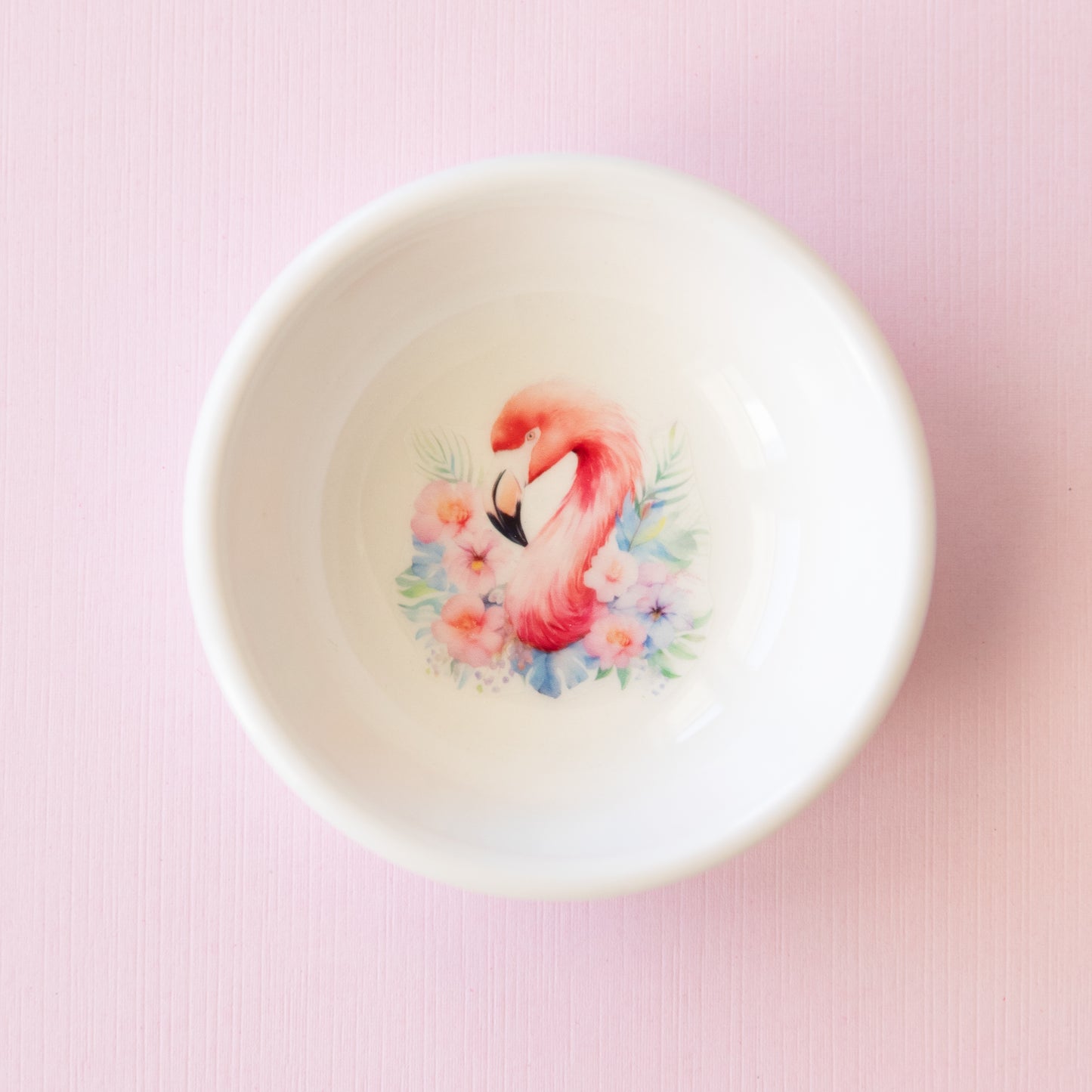 Flamingo Design Ceramic Jewelry Trinket Dish