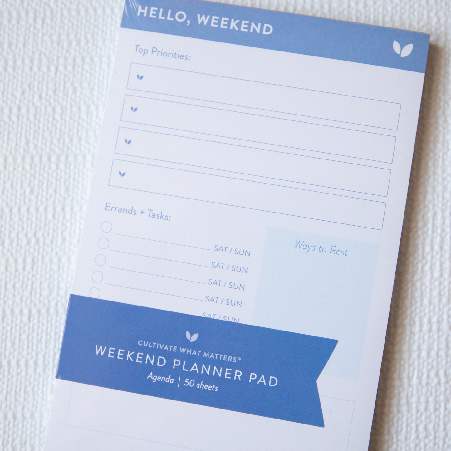 Hello Weekend Planner Agenda Note Pad