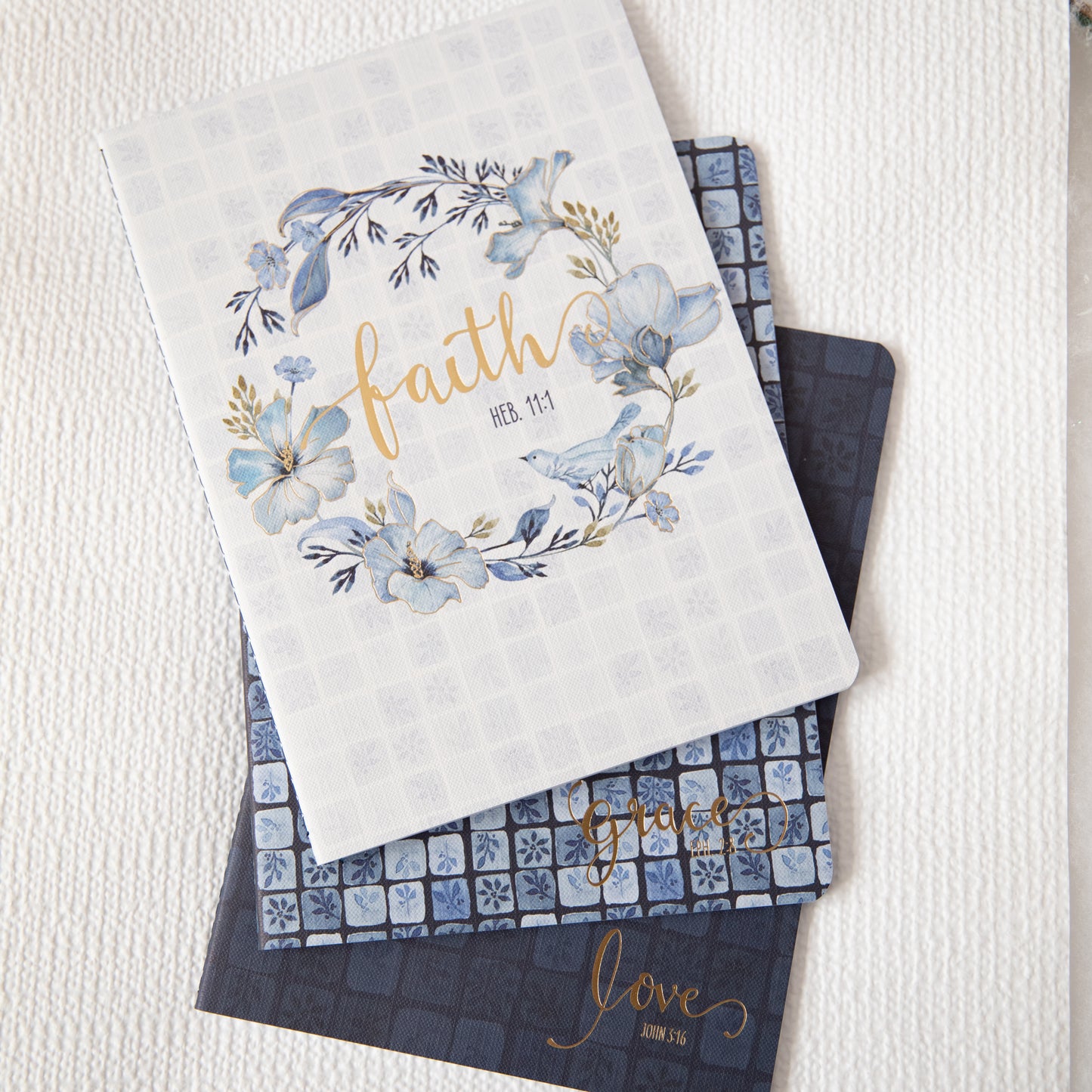 Notebooks-Set of 3 Soft Textured Cover Blank Journals