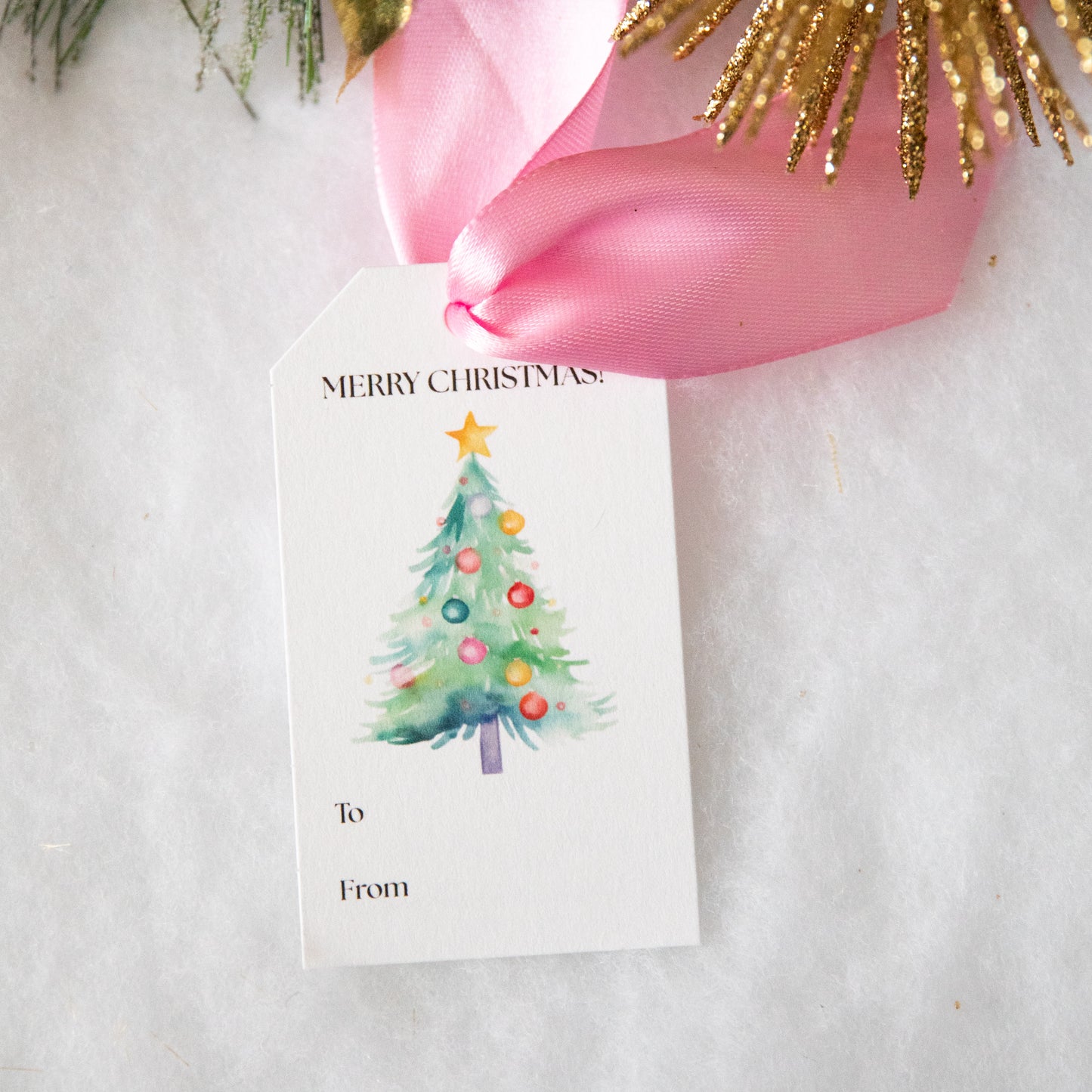 Festive Holiday Gift Tags 2x3.5" Set of 10