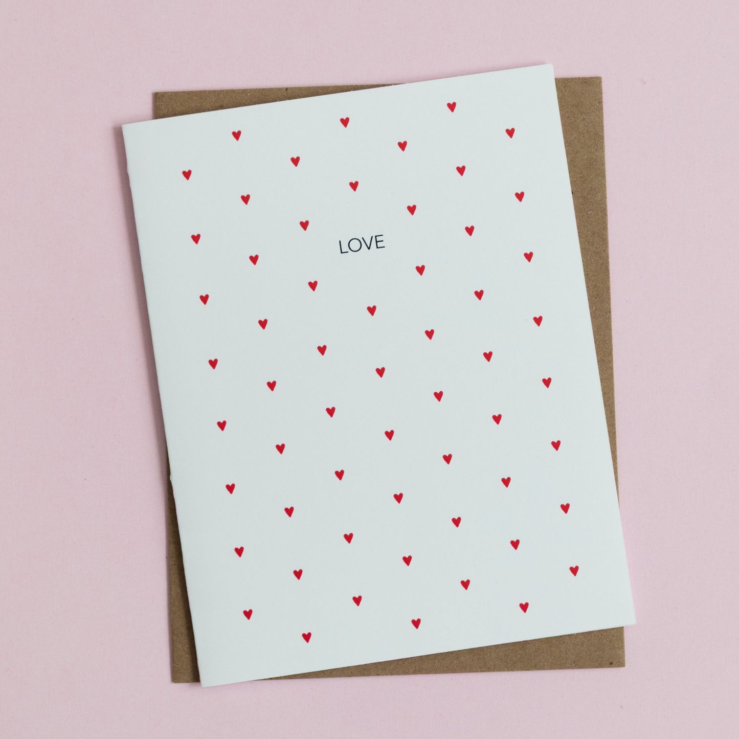 Red Heart Pattern Love — Blank Valentine & Friendship Greeting Card