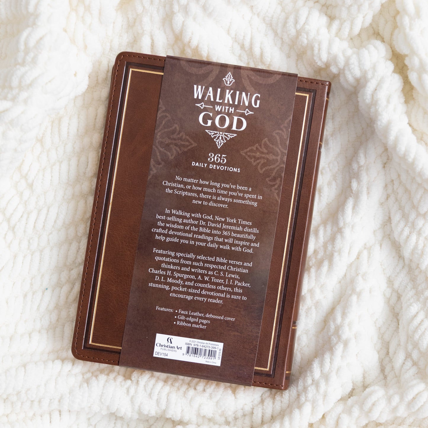 Walking with God by David Jeremiah | Large Print Faux Leather Devotional