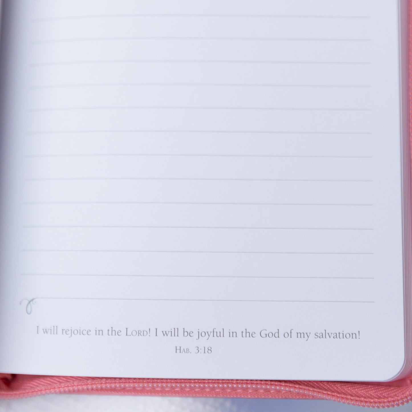 Pink Faux Leather Soft Cover Journal with Zipper Be Still and Know.. Psalm 46:10