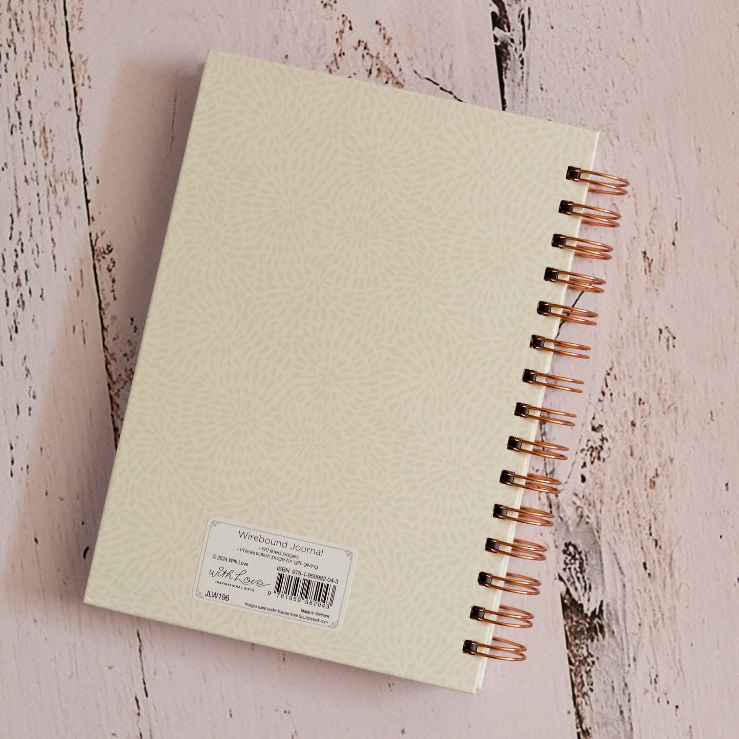 Wire Bound Journal 'Love is Patient, Love is Kind' Floral Poppy Design