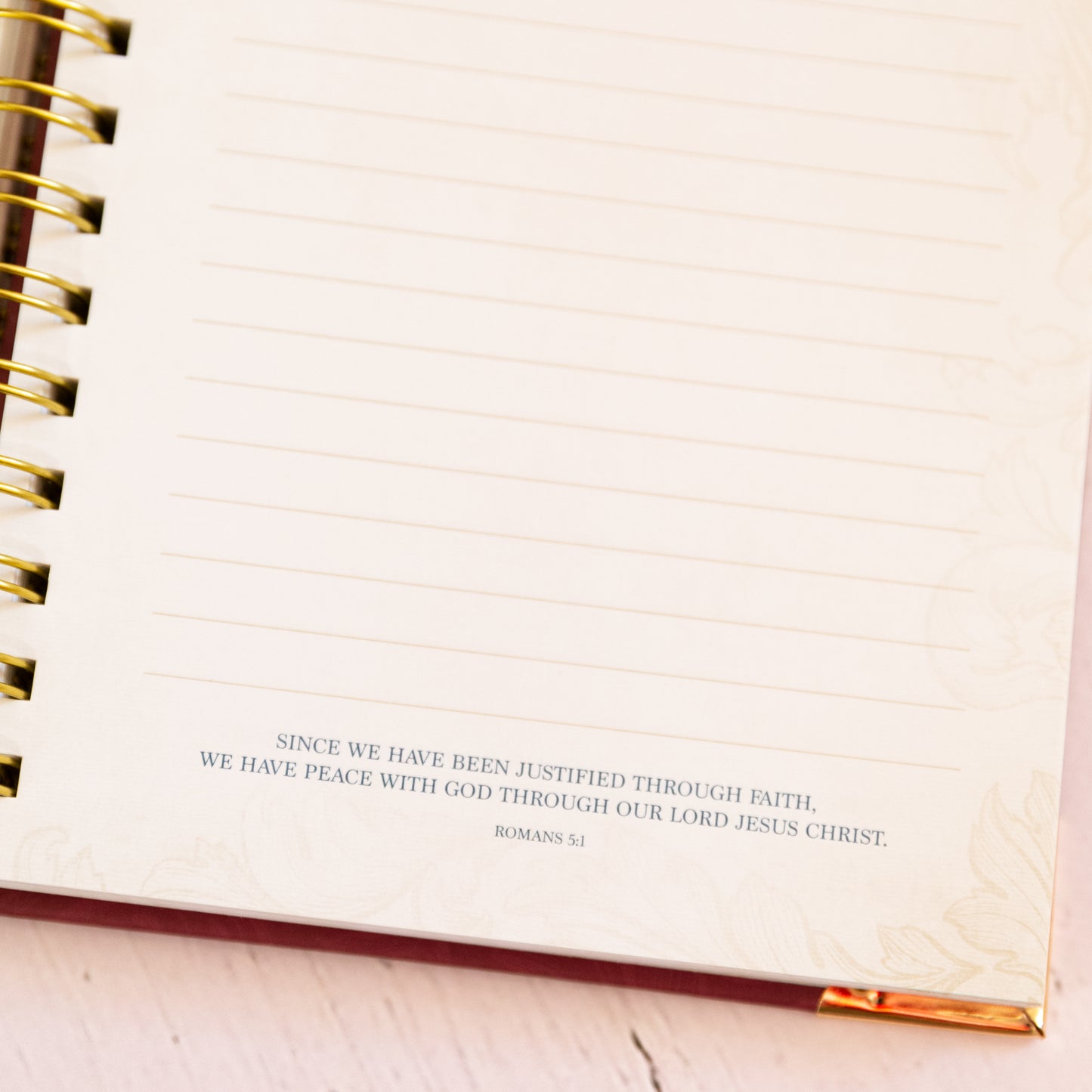 Journal, Wire Bound, 'Trust in the Lord..' Hard Cover, Gold Corners