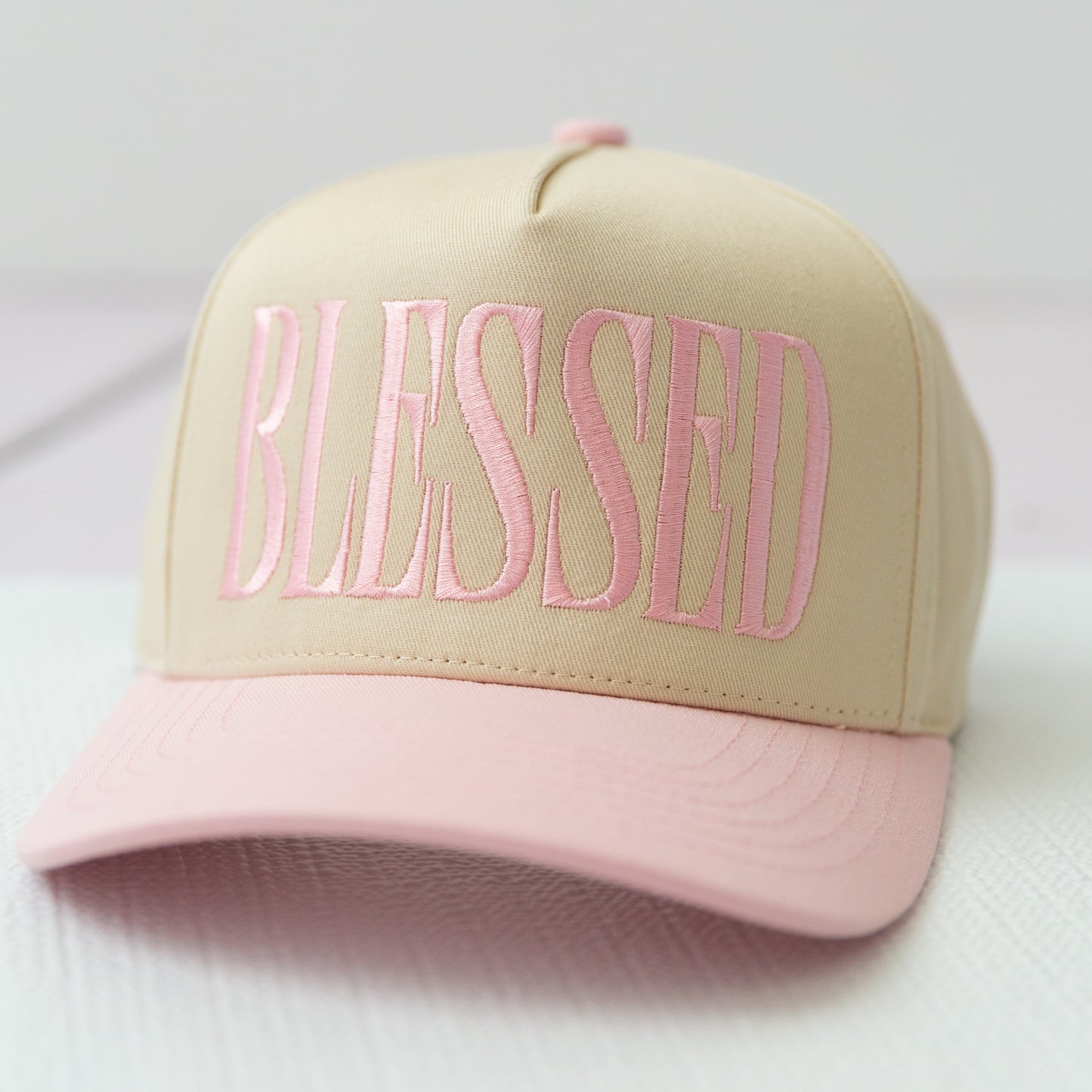 "Blessed" Embroidered Trucker Hat — Adjustable Snapback | Faith-Inspired