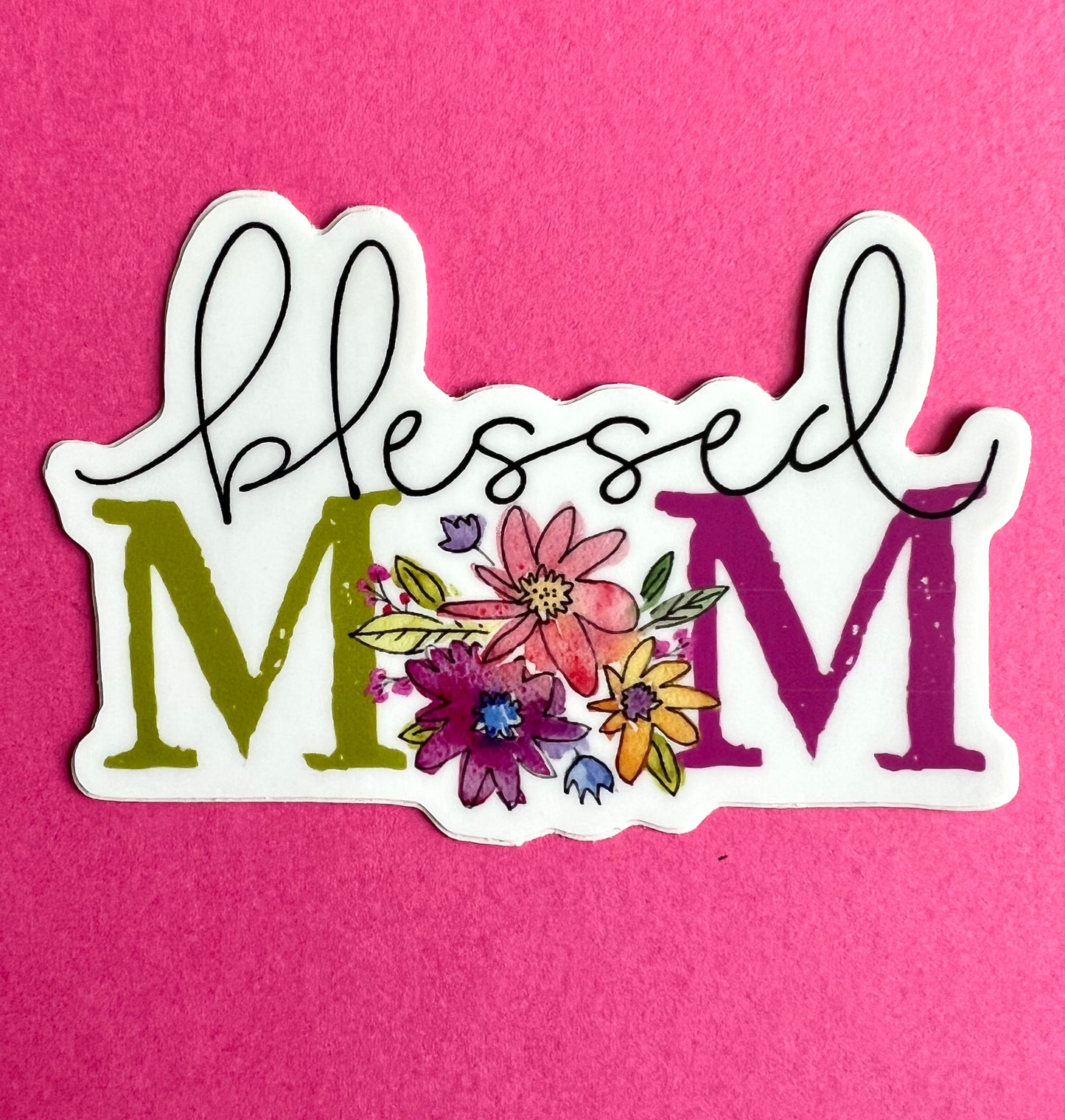 Blessed Mom Colorful Vinyl 3" Sticker