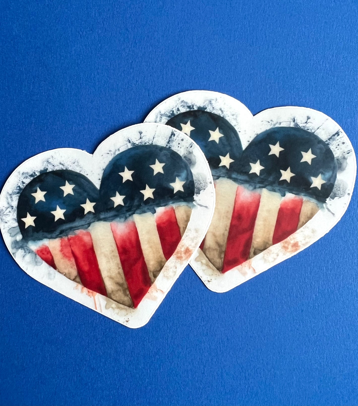 American Flag Heart Clear Vinyl Sticker 3"