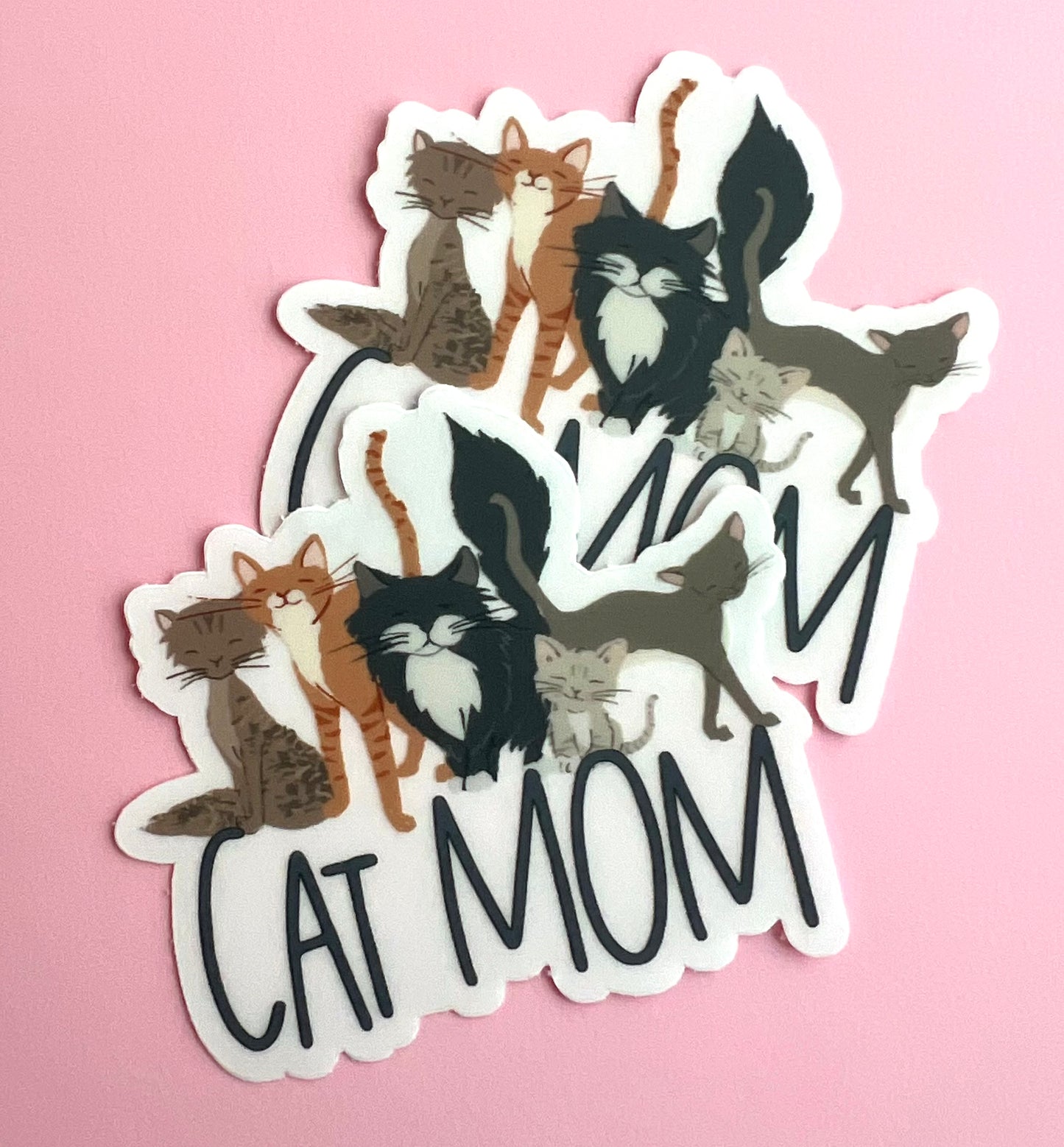 Cat Mom Clear Vinyl Sticker