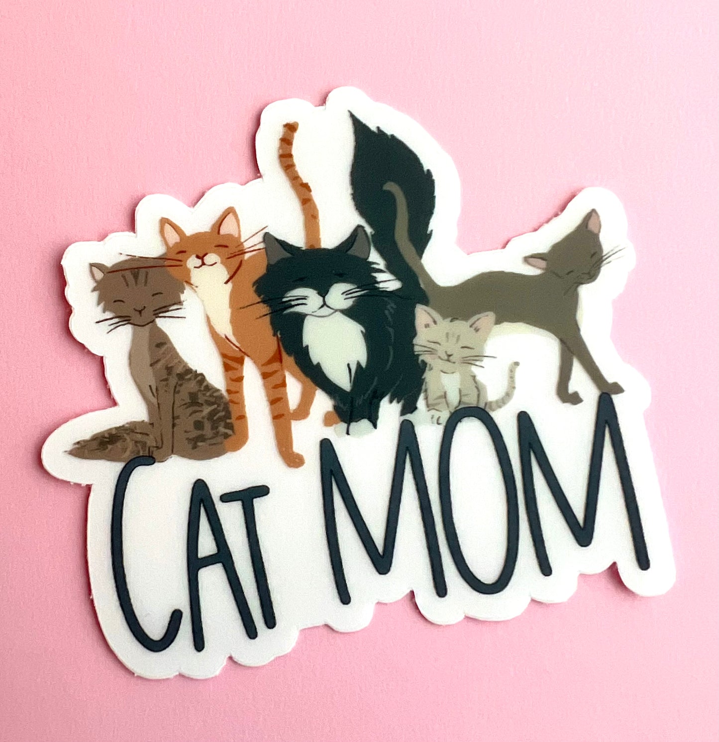 Cat Mom Clear Vinyl Sticker