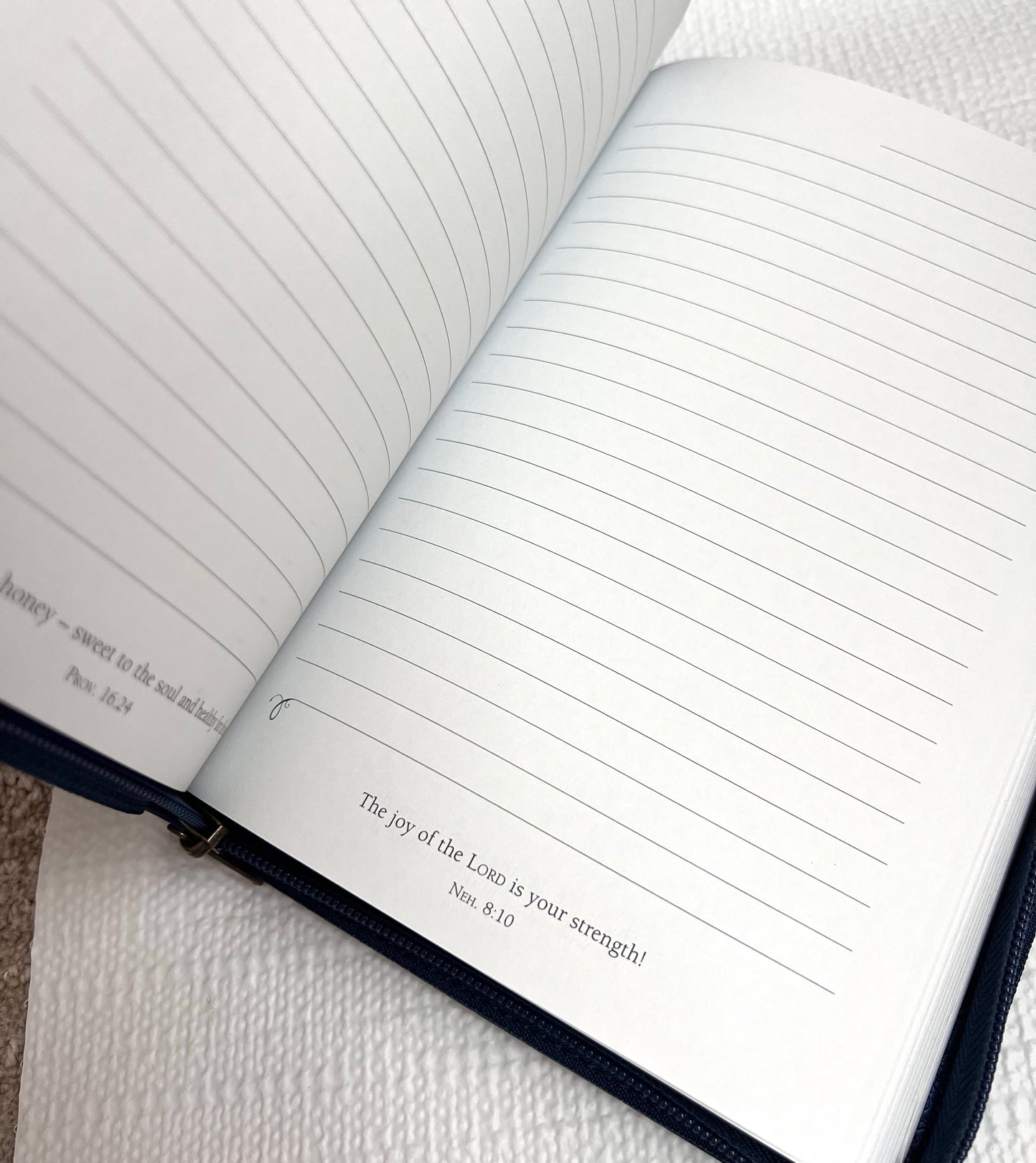 Classic Peacock Faux Leather Soft Cover Journal 'Blessed' Jeremiah 17:7 - Zip Up