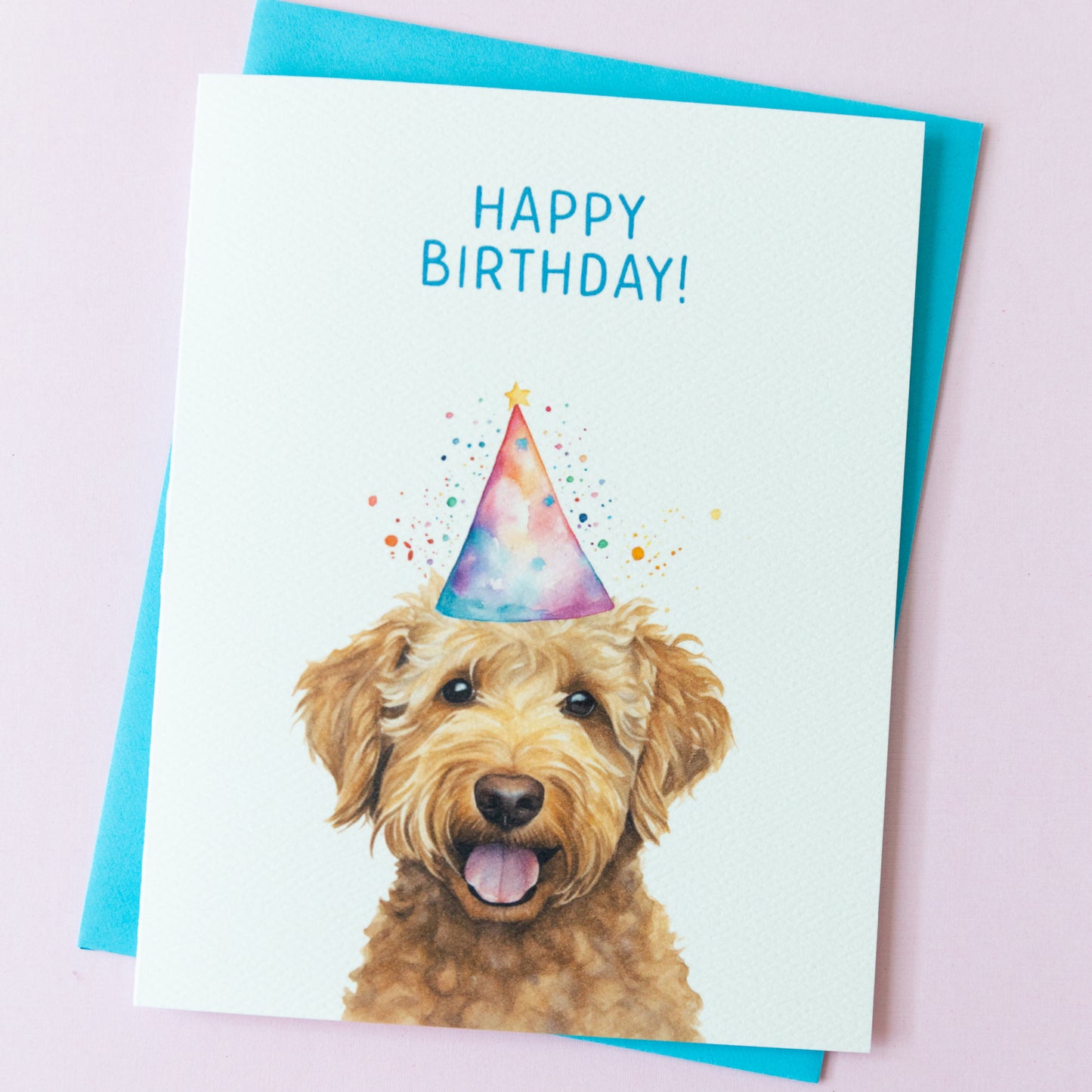 Dog Theme, Golden Doodle,Dog Lover, Birthday Greeting Card