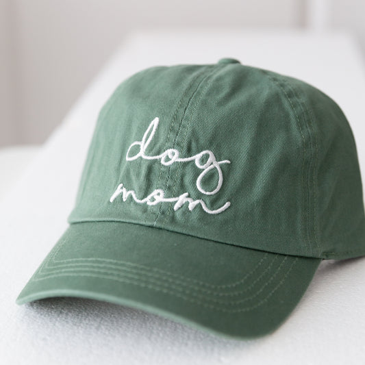 Dog Mom Embroidered Baseball Cap | Adjustable Soft Denim Cotton Hat