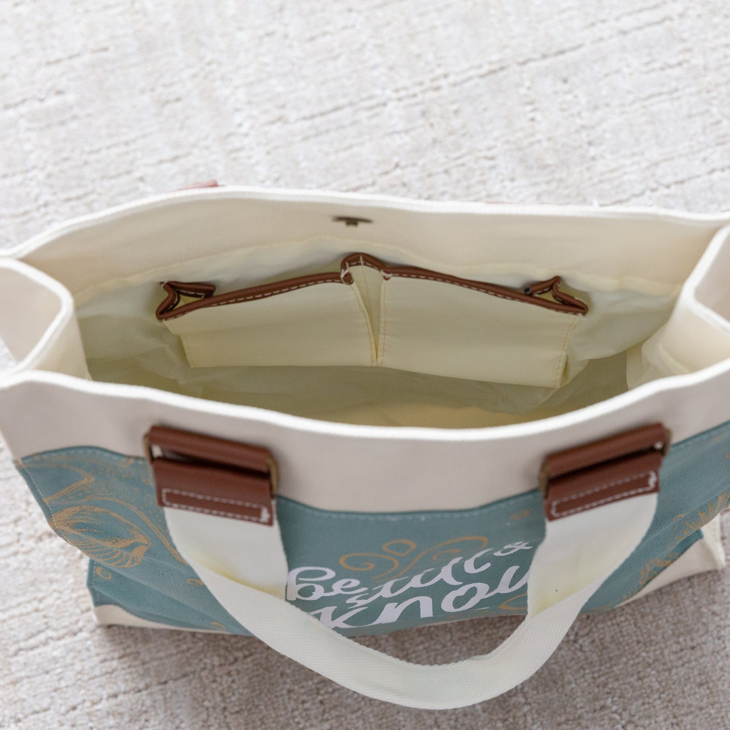 Canvas Tote Bag, Durable Heavy Cotton, Canvas Tote Bag, Serene Beach Shell Design, 'Be Still and Know' Psalm 46:10.