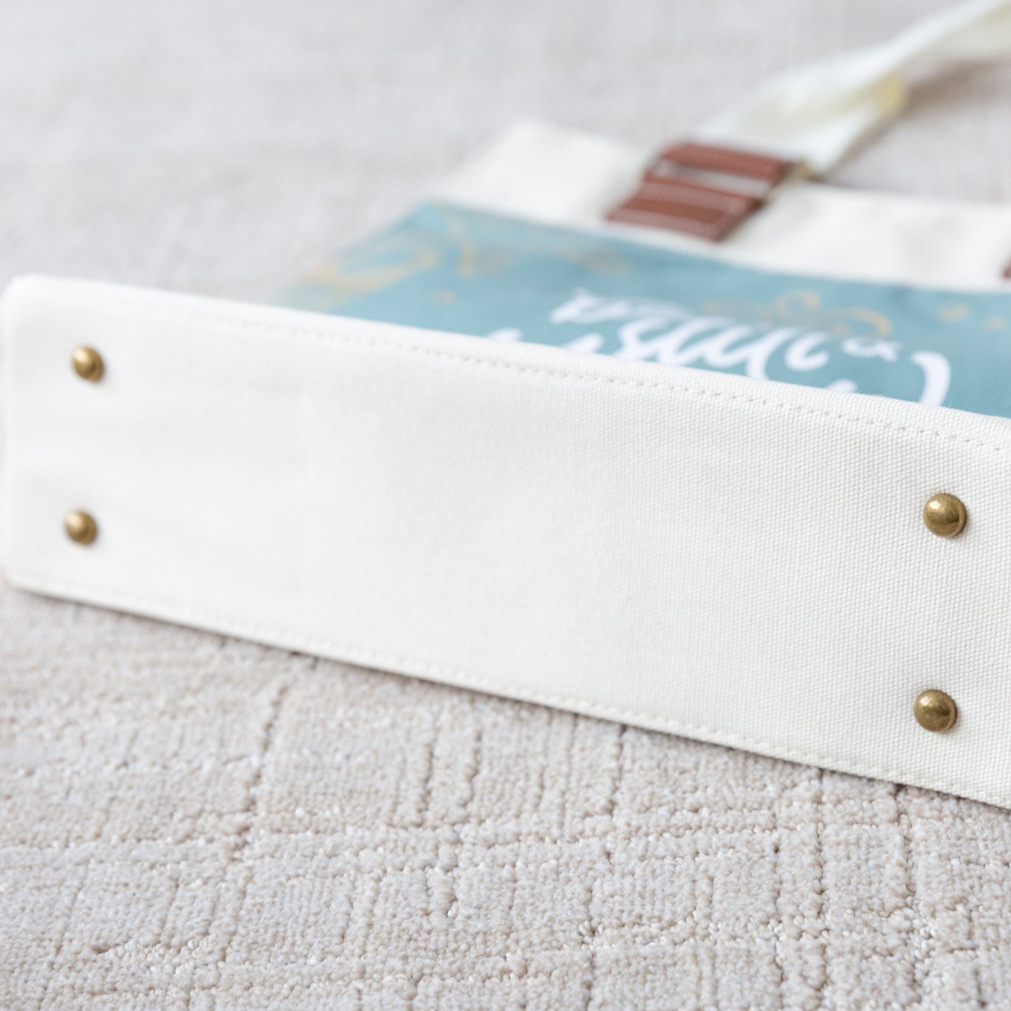 Canvas Tote Bag, Durable Heavy Cotton, Canvas Tote Bag, Serene Beach Shell Design, 'Be Still and Know' Psalm 46:10.