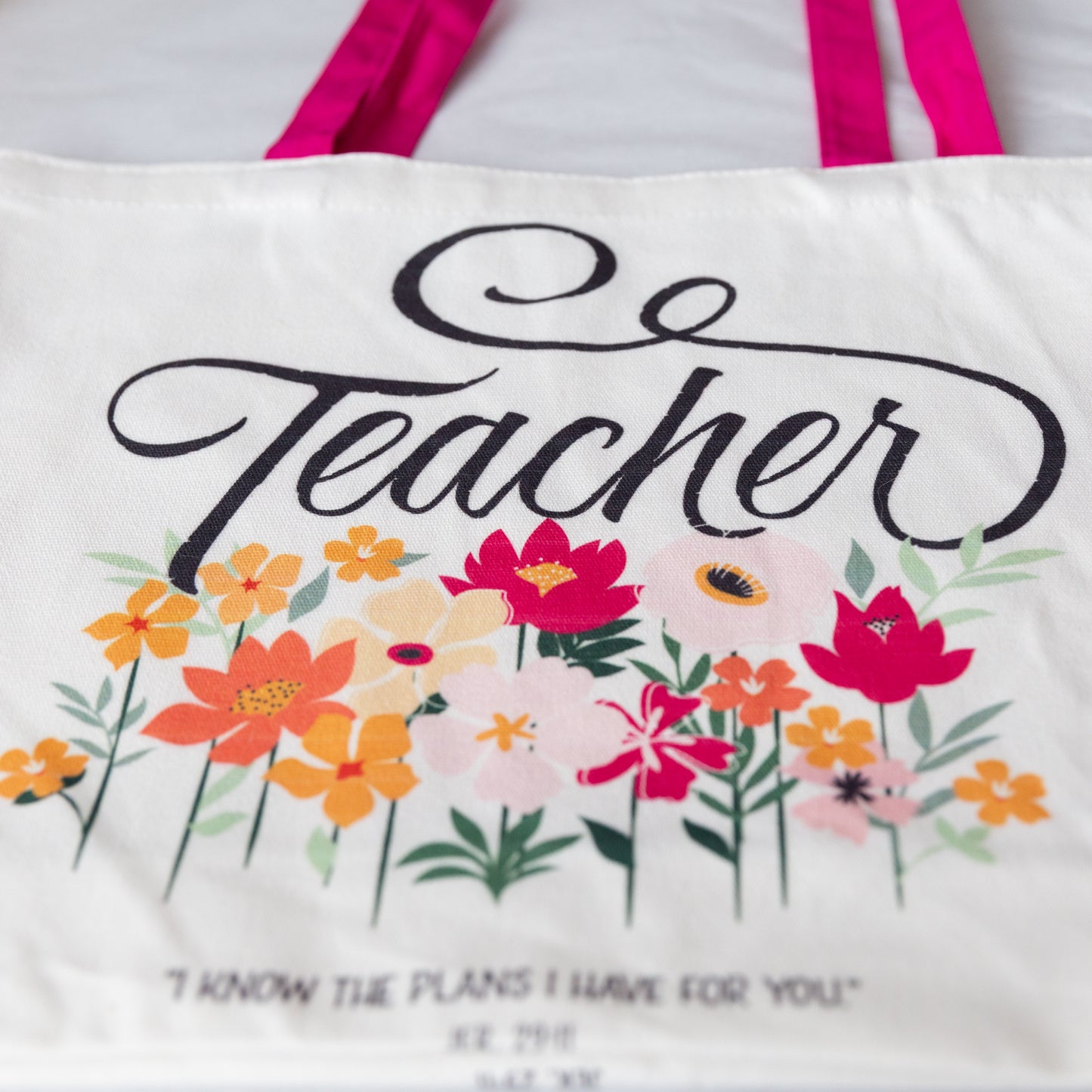 Tote Bag Canvas, Teacher Durable Canvas Tote, I Know the Plans, Jer. 29:11, Gift For Teachers, 100% Cotton Canvas