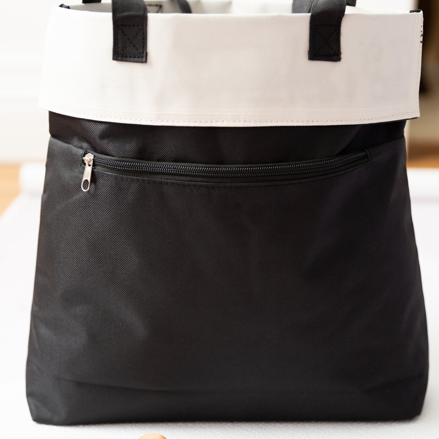 Trust in the Lord.. Cream Nylon/Canvas Tote, Durable Tote with pockets,Heart Pattern Print
