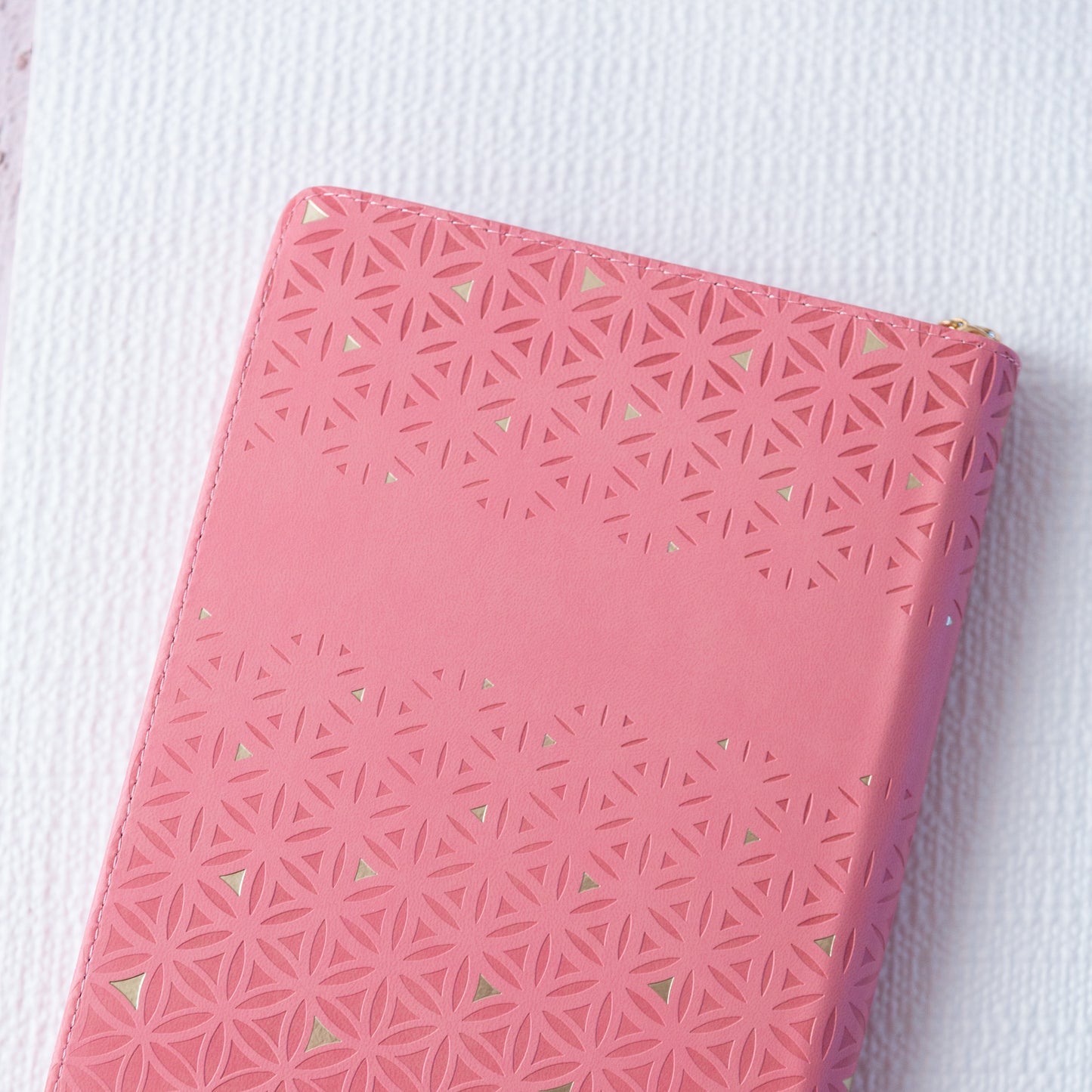 Pink Faux Leather Soft Cover Journal with Zipper Be Still and Know.. Psalm 46:10