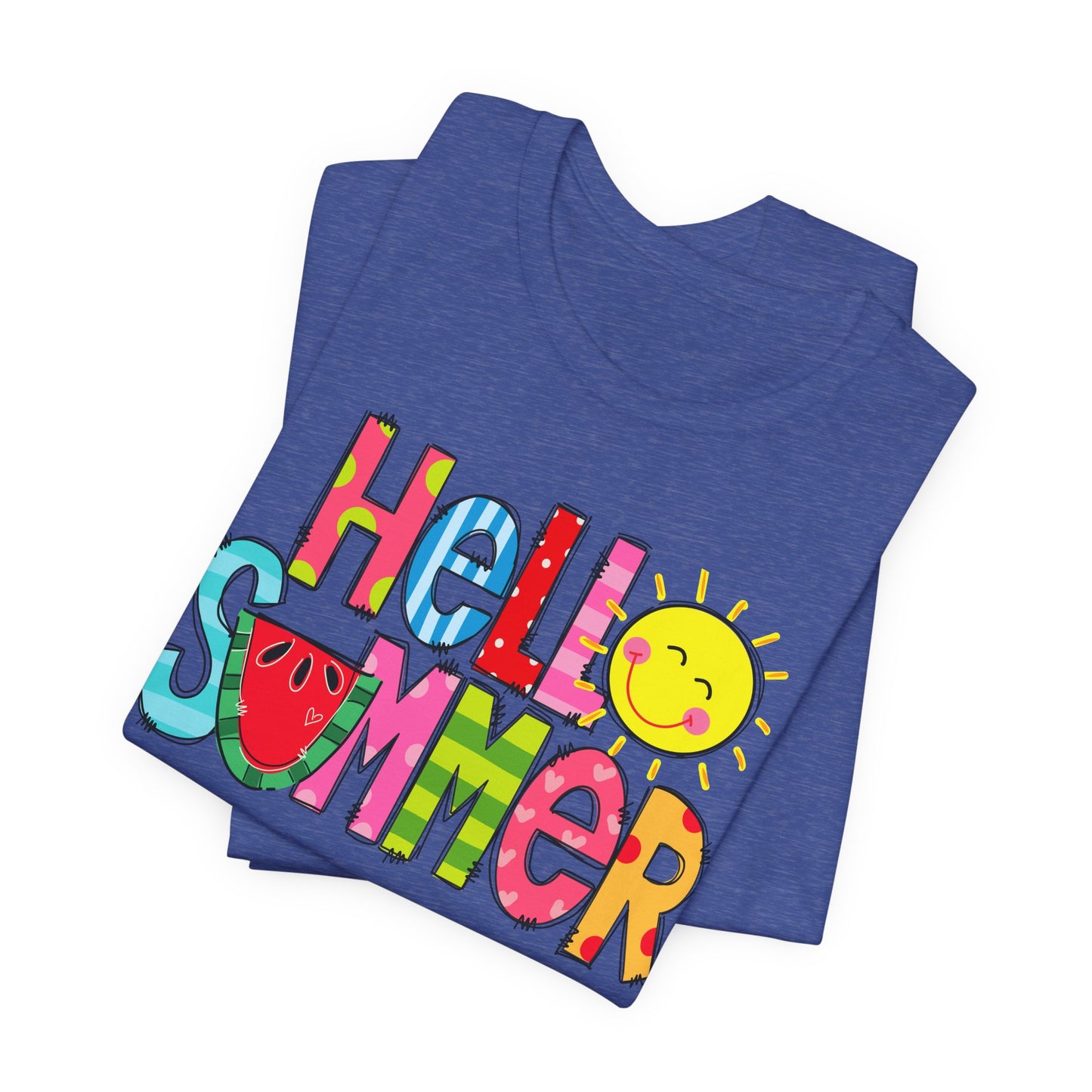 Hello Summer  Women's Tee - Cheerful Vibe Soft Cotton T Shirt