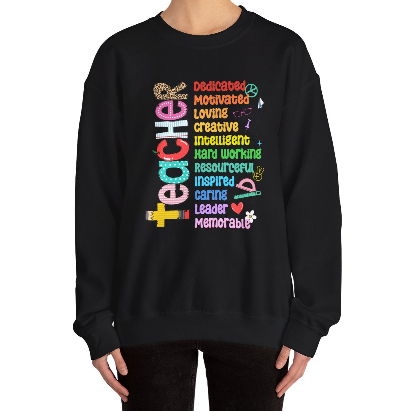 Colorful Cozy Teacher Sweatshirt -