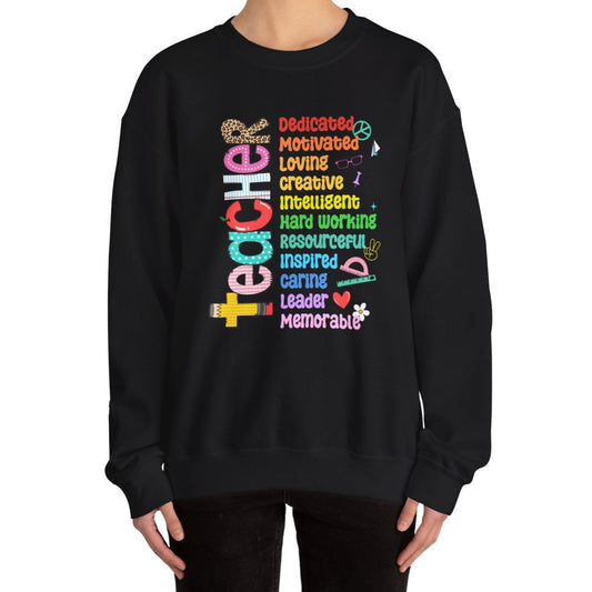 Colorful Cozy Teacher Sweatshirt -