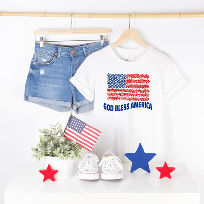 Patriotic Flag God Bless USA Tee