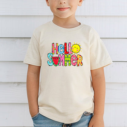 Hello Summer Tee, Cute Toddler Summer Tee,