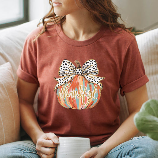 Pumpkin Fall Tee, Fall Season Apparel, Pumpkin T-Shirt, Thankful PumpkinTee, Unisex T-Shirt, Pumpkin Theme, Relaxed Style Tee