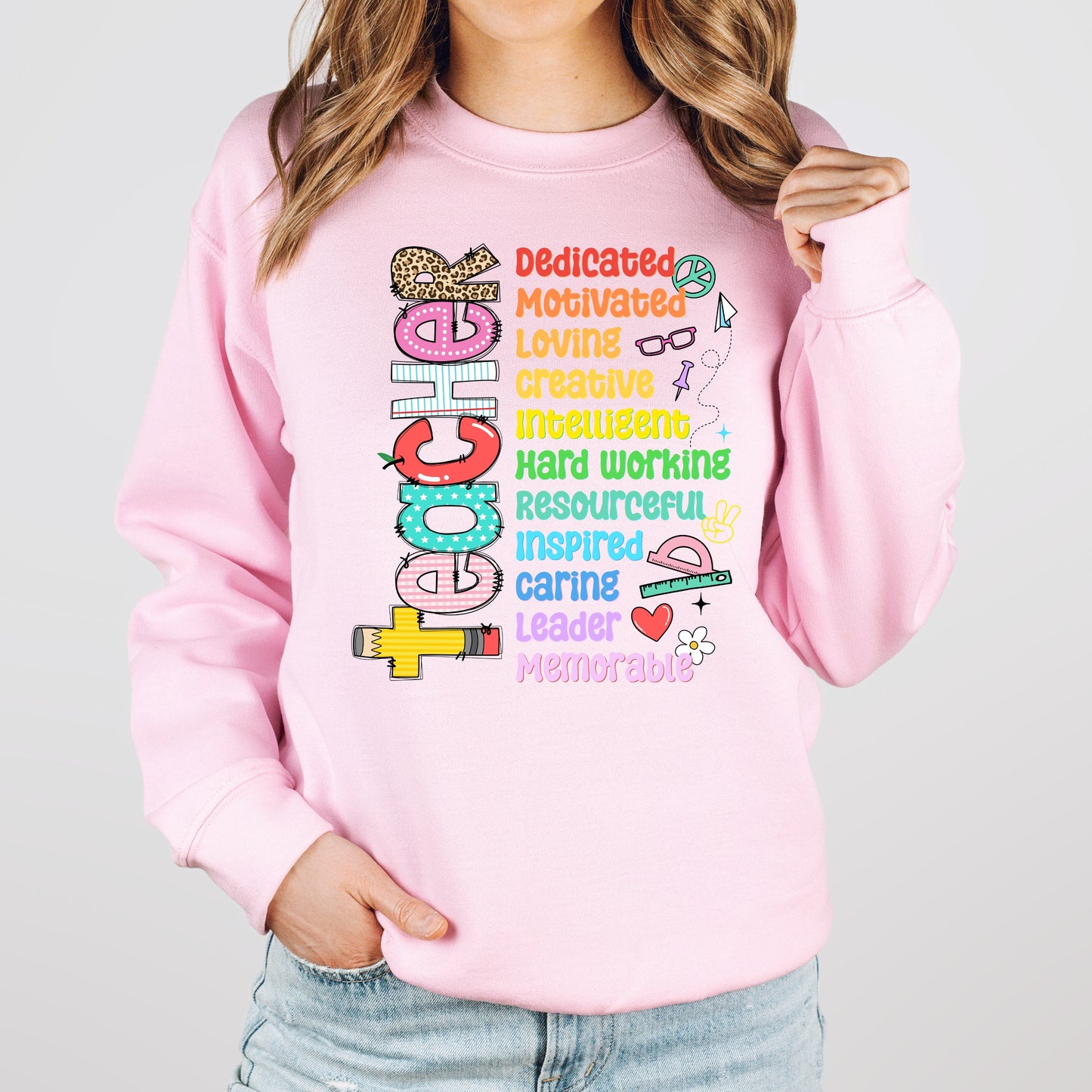 Teacher Roles Soft Crewneck Sweatshirt
