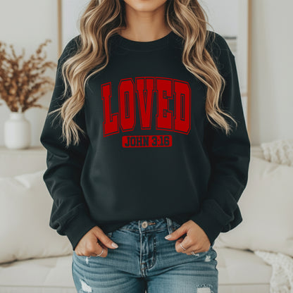 'LOVED' John 3:16 Soft Crewneck Sweatshirt